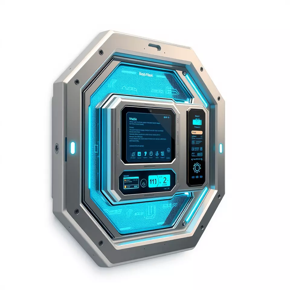 Futuristic Control Panel model pack with interactive display Low-poly 3D model_3