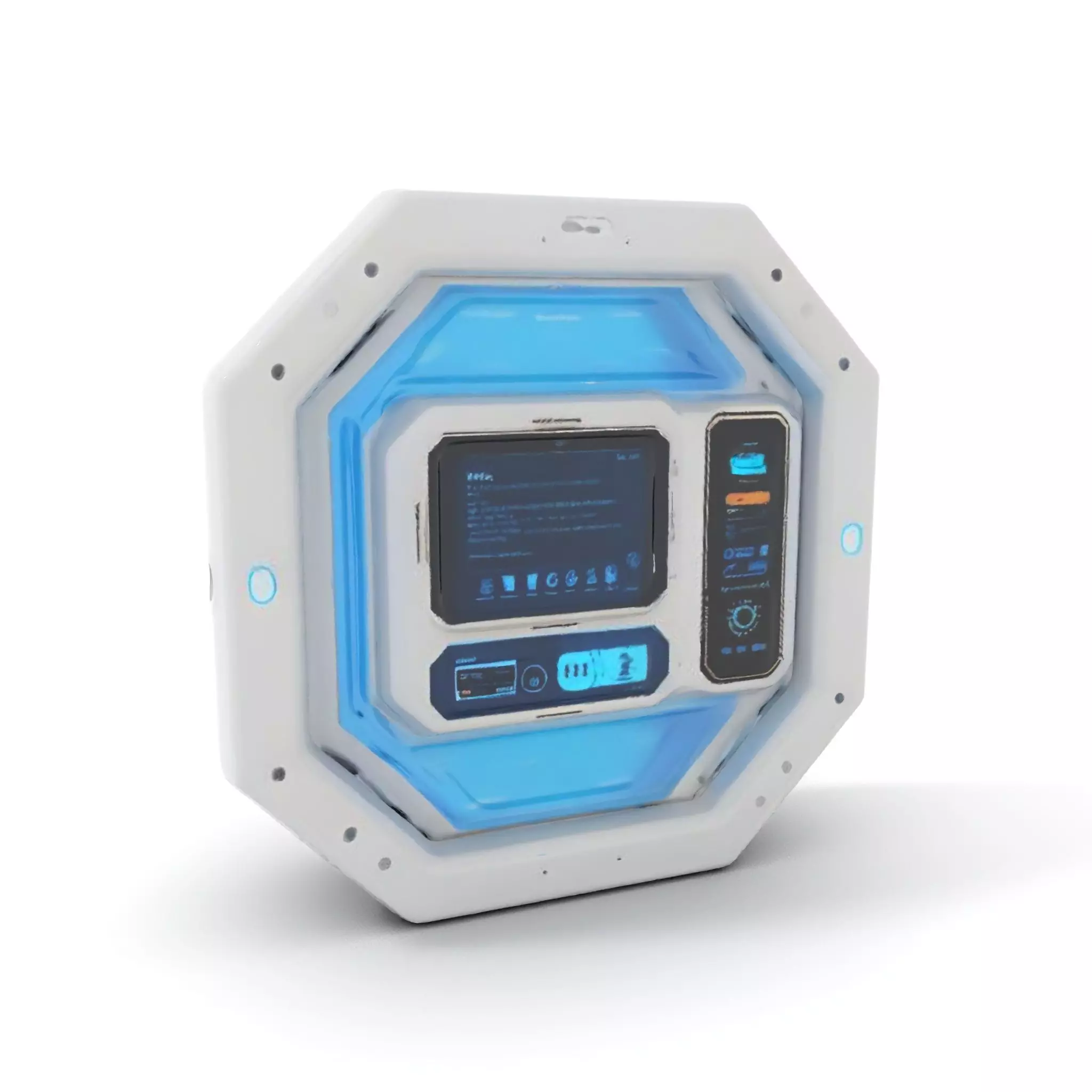 Futuristic Control Panel model pack with interactive display Low-poly 3D model_0