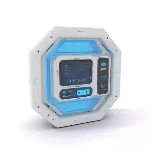 Futuristic Control Panel model pack with interactive display Low-poly 3D model