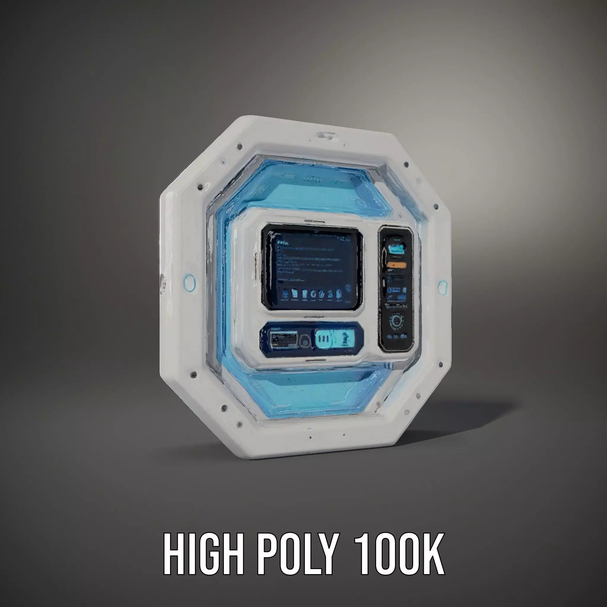 Futuristic Control Panel model pack with interactive display Low-poly 3D model_9