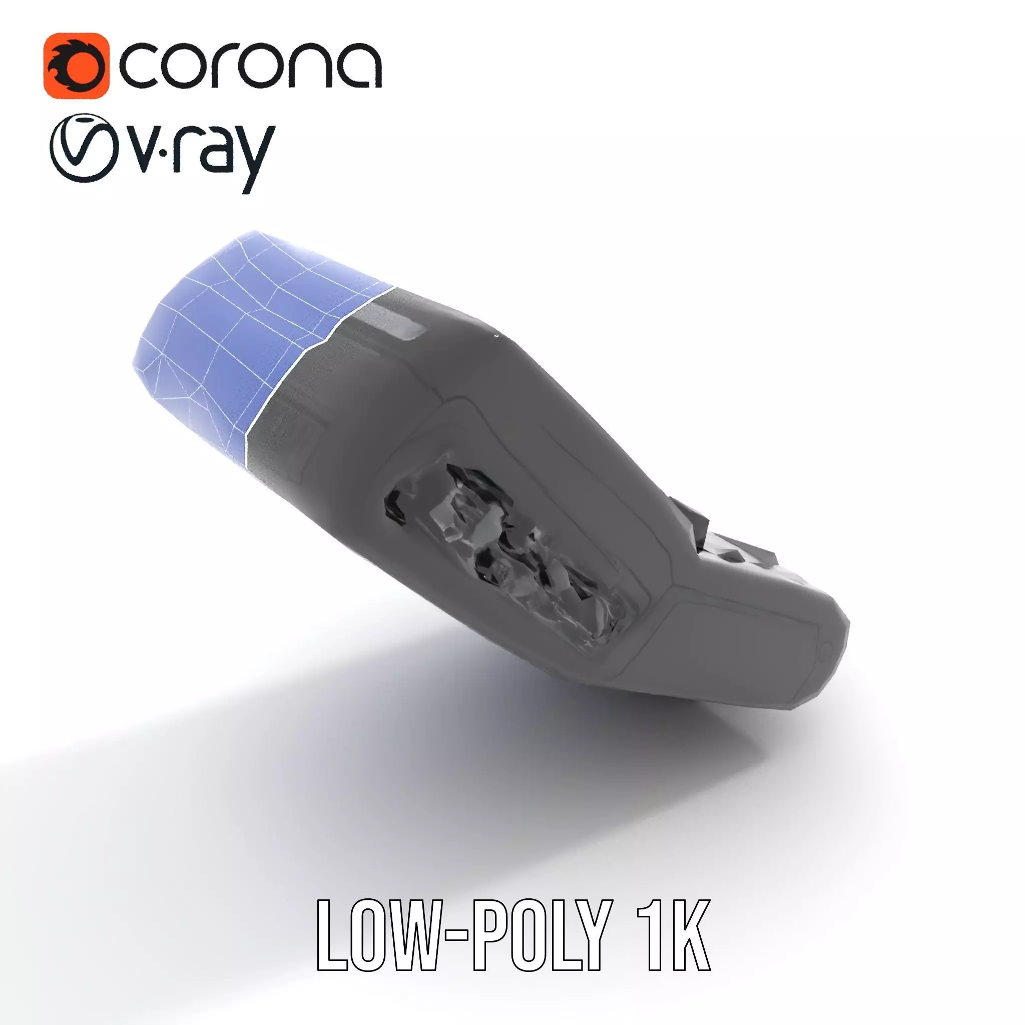 Futuristic Device Model Pack with Interface Display Low-poly 3D model_23