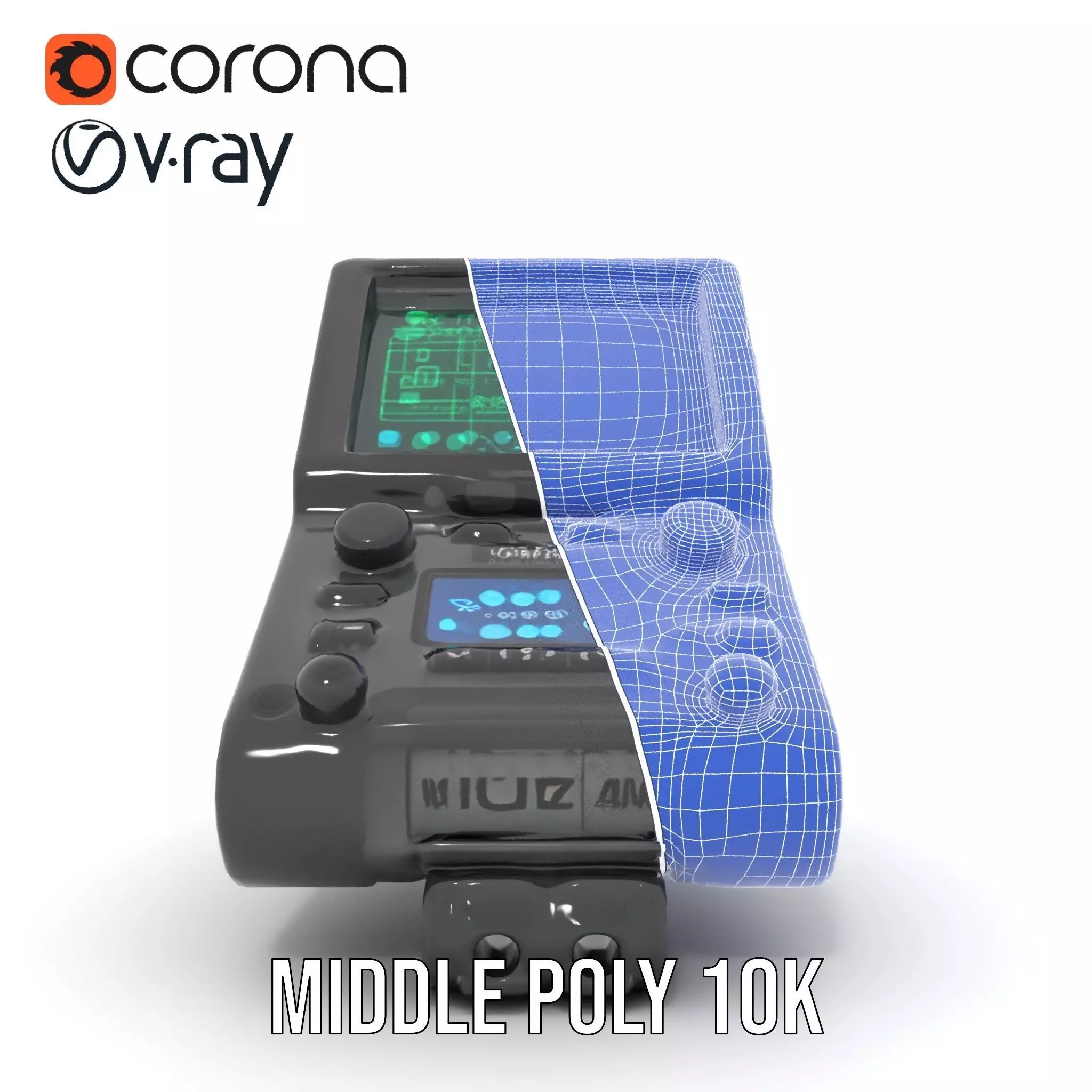 Futuristic Device Model Pack with Interface Display Low-poly 3D model_30