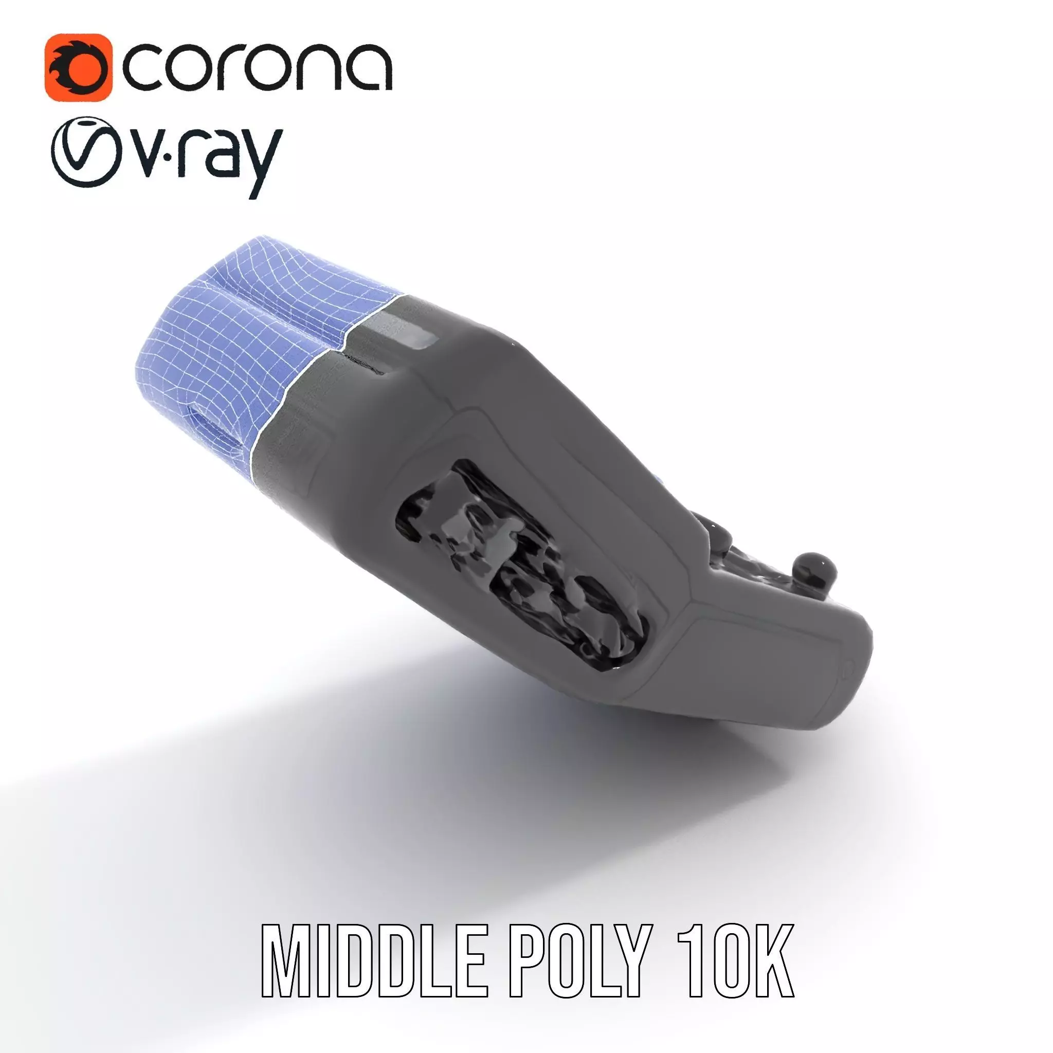 Futuristic Device Model Pack with Interface Display Low-poly 3D model_6