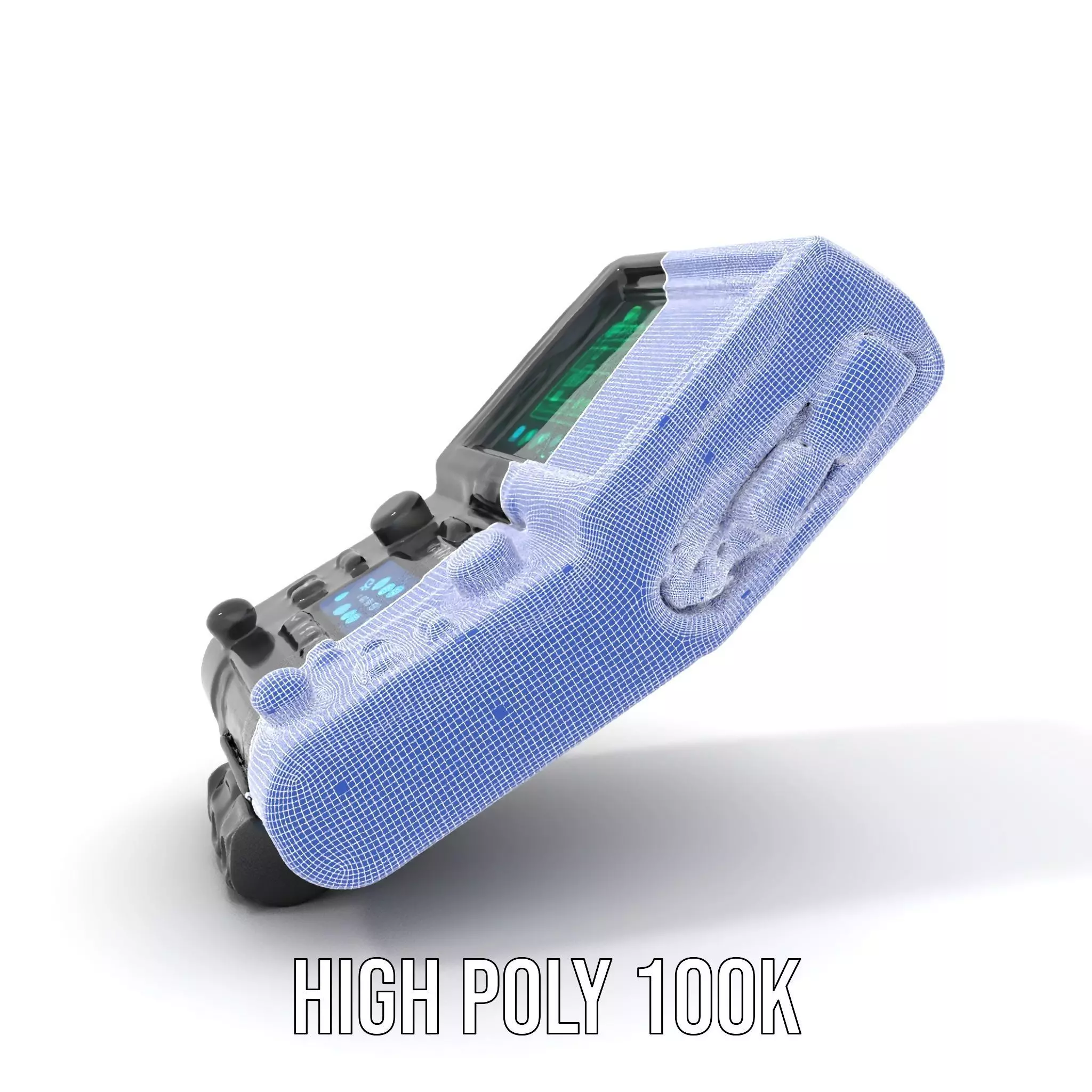 Futuristic Device Model Pack with Interface Display Low-poly 3D model_5