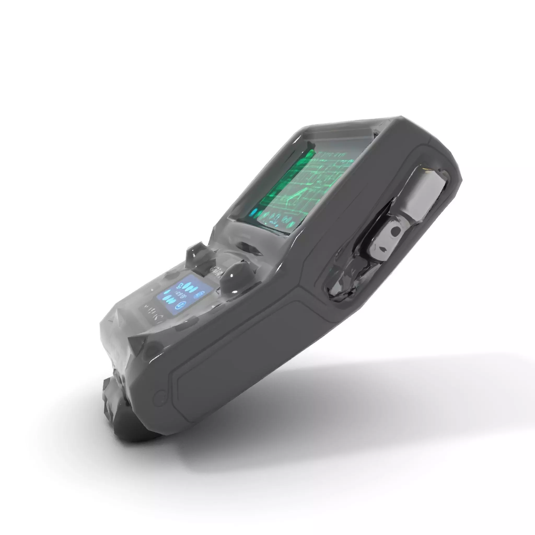 Futuristic Device Model Pack with Interface Display Low-poly 3D model_8