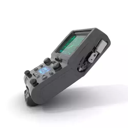 Futuristic Device Model Pack with Interface Display Low-poly 3D model