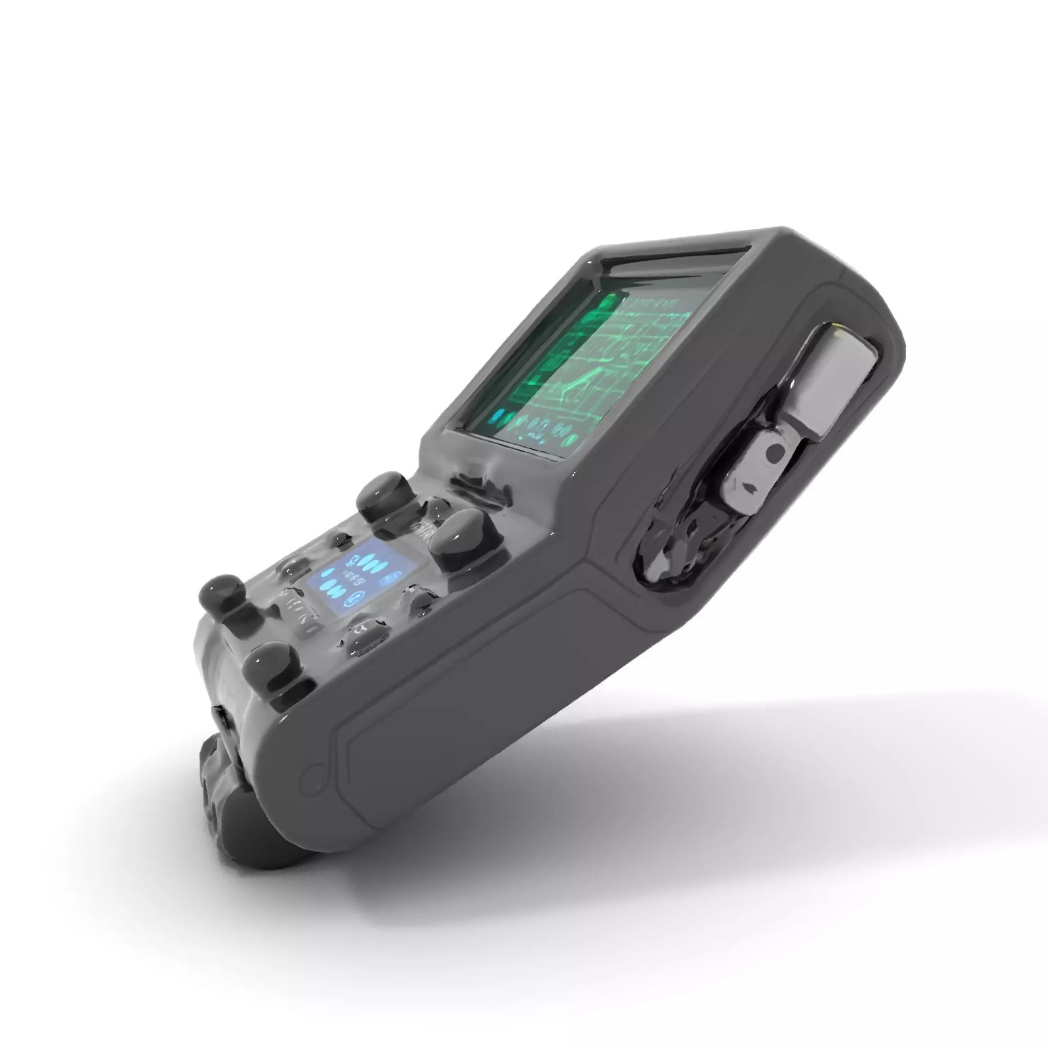 Futuristic Device Model Pack with Interface Display Low-poly 3D model_7