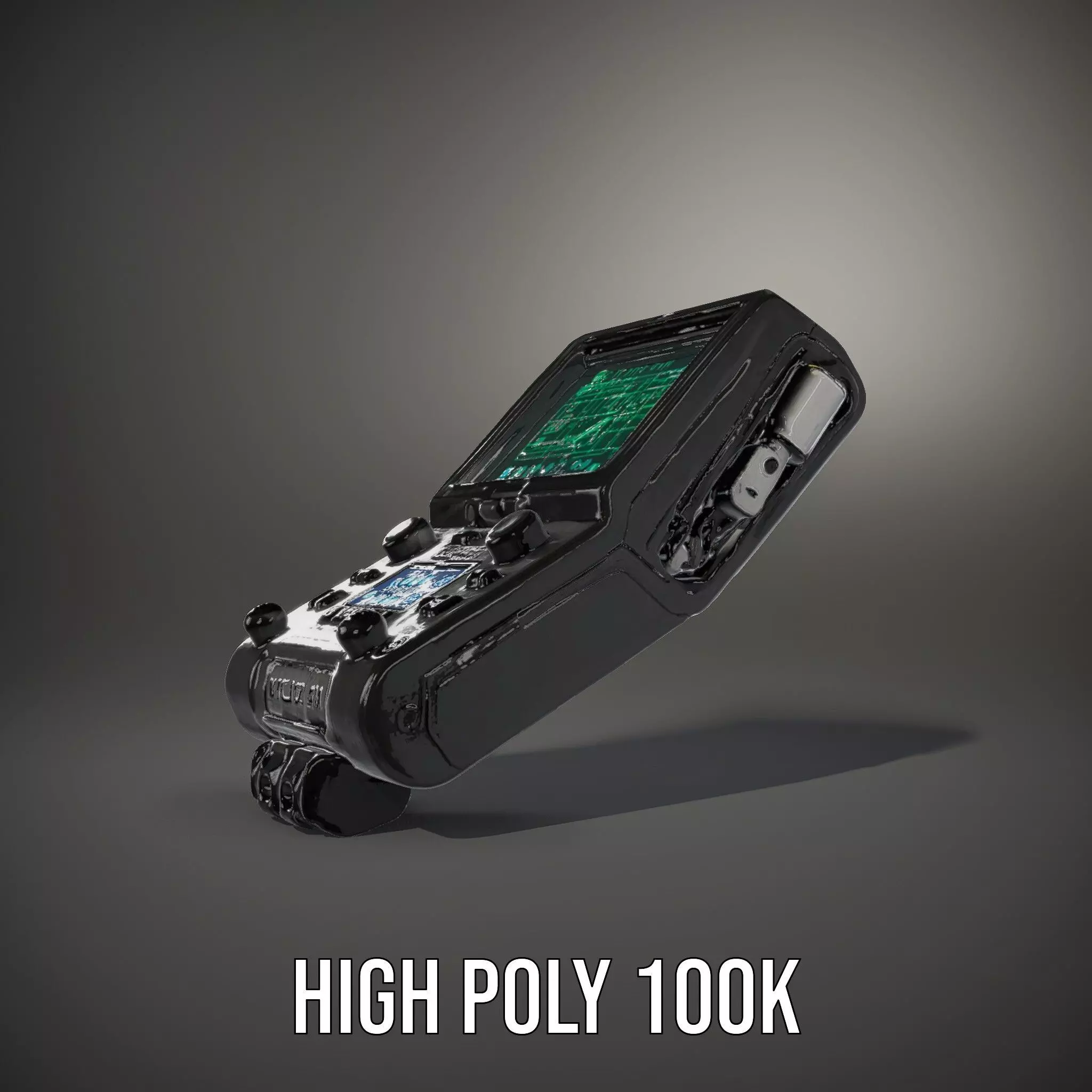 Futuristic Device Model Pack with Interface Display Low-poly 3D model_29
