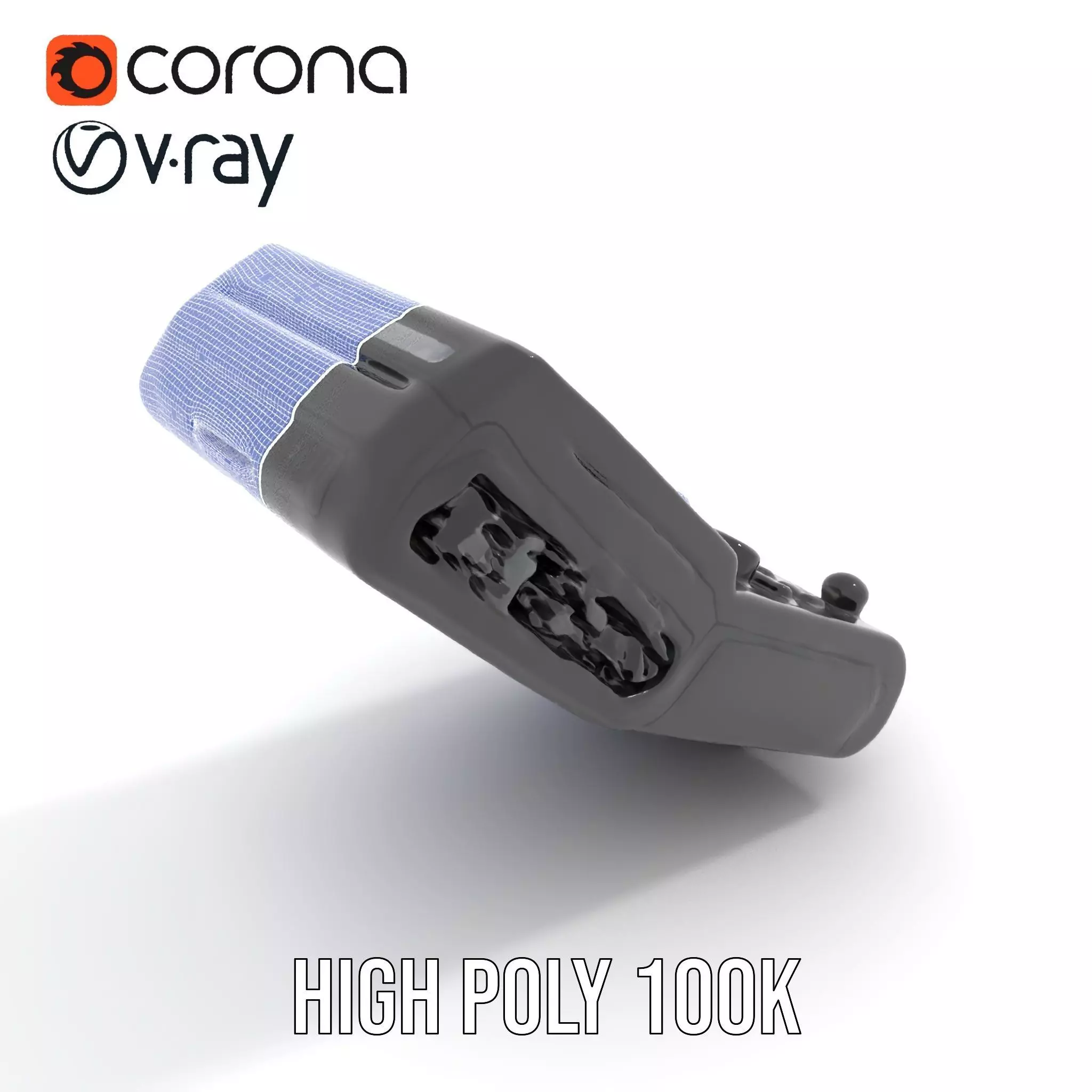 Futuristic Device Model Pack with Interface Display Low-poly 3D model_35