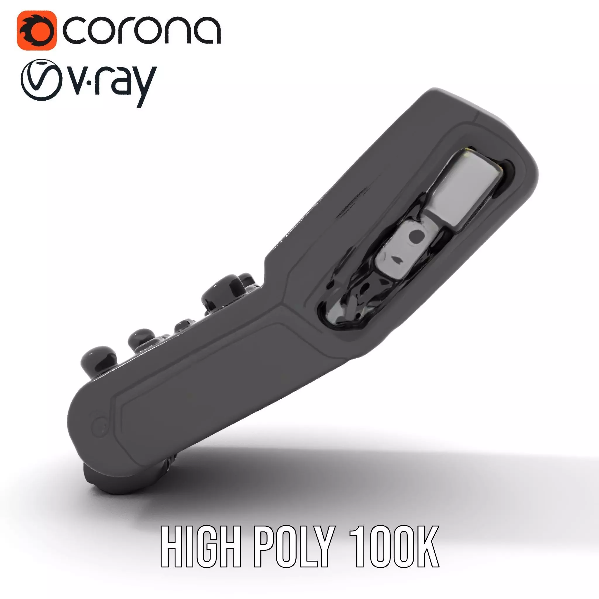 Futuristic Device Model Pack with Interface Display Low-poly 3D model_24