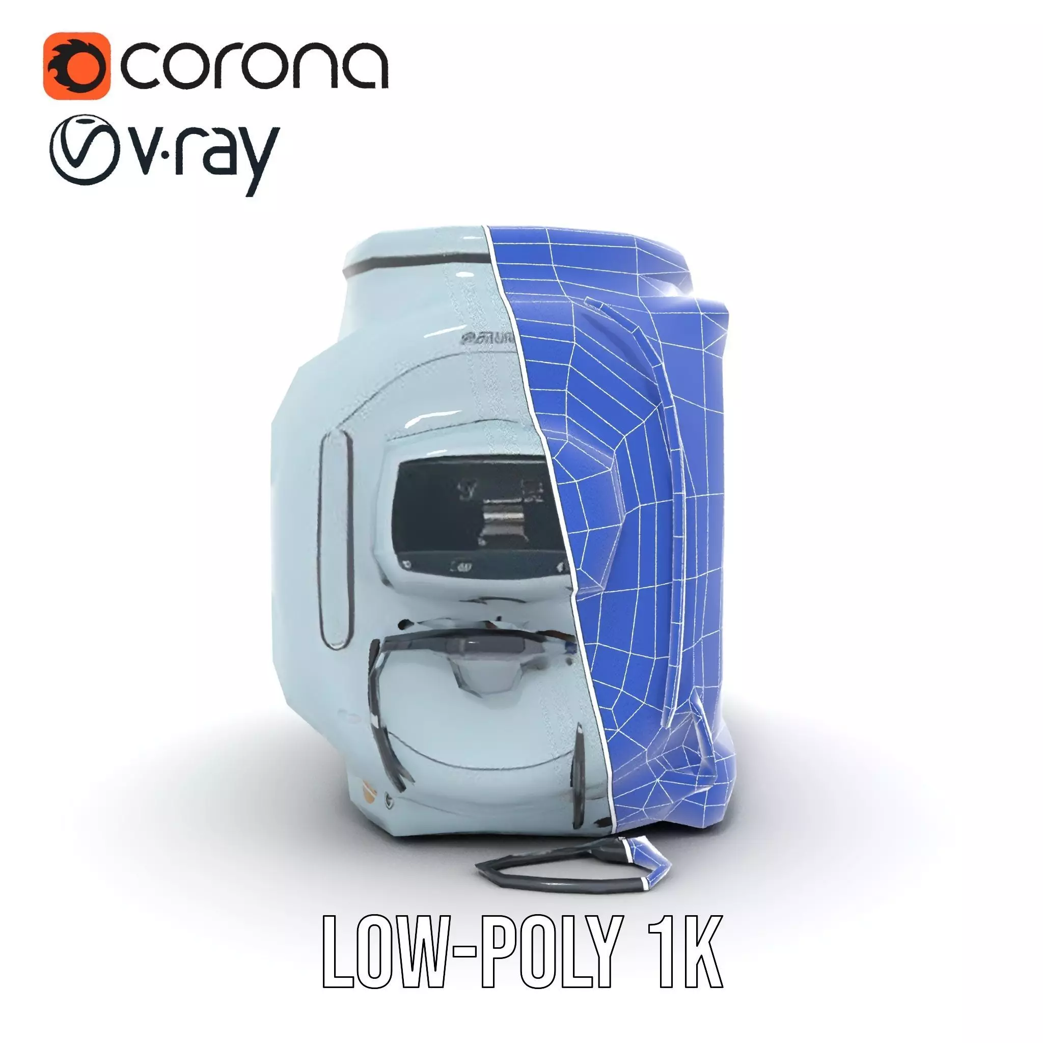 Futuristic Oven Appliance Model Pack Low-poly 3D model_32