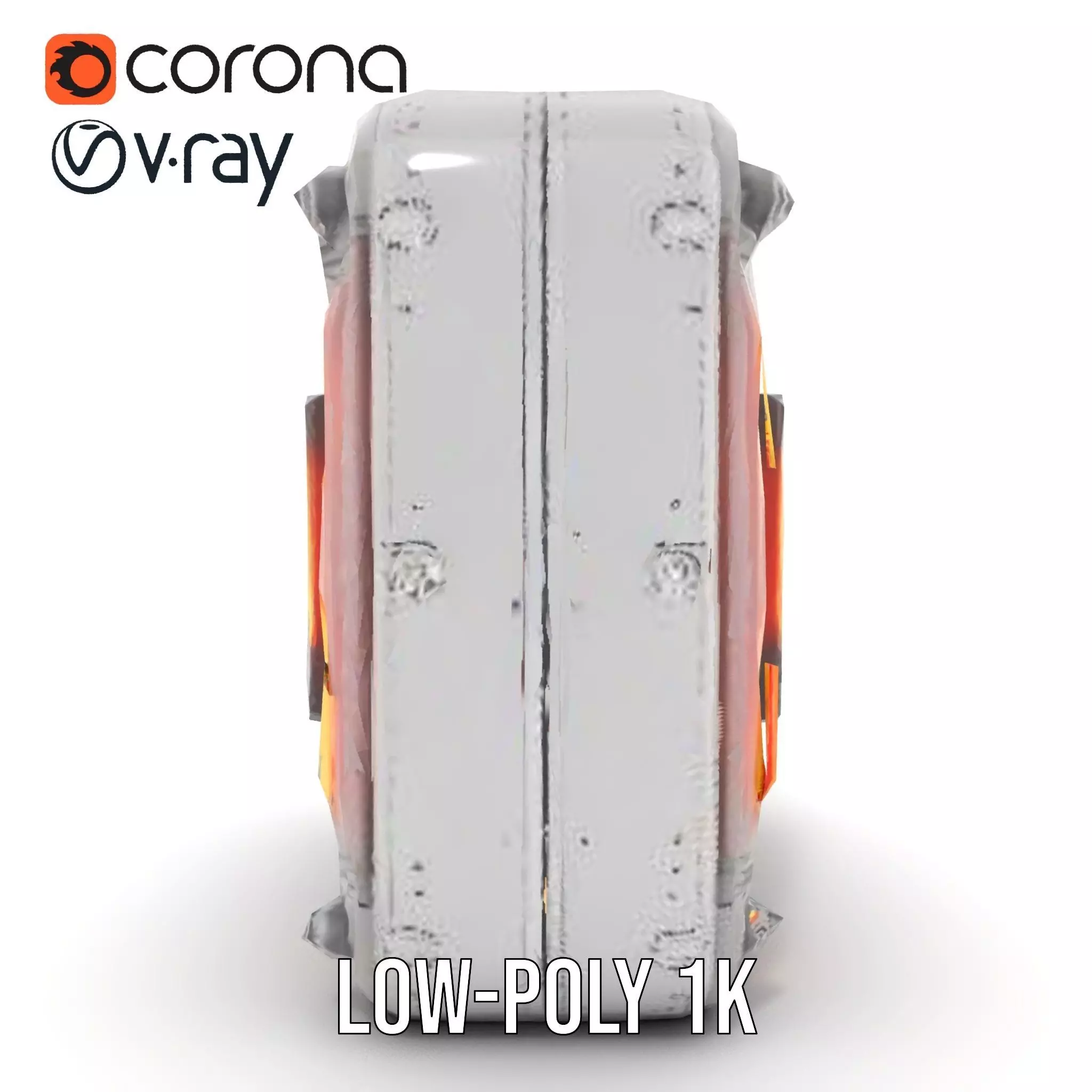 Futuristic SciFi Door model pack with LED strips Low-poly 3D model_17