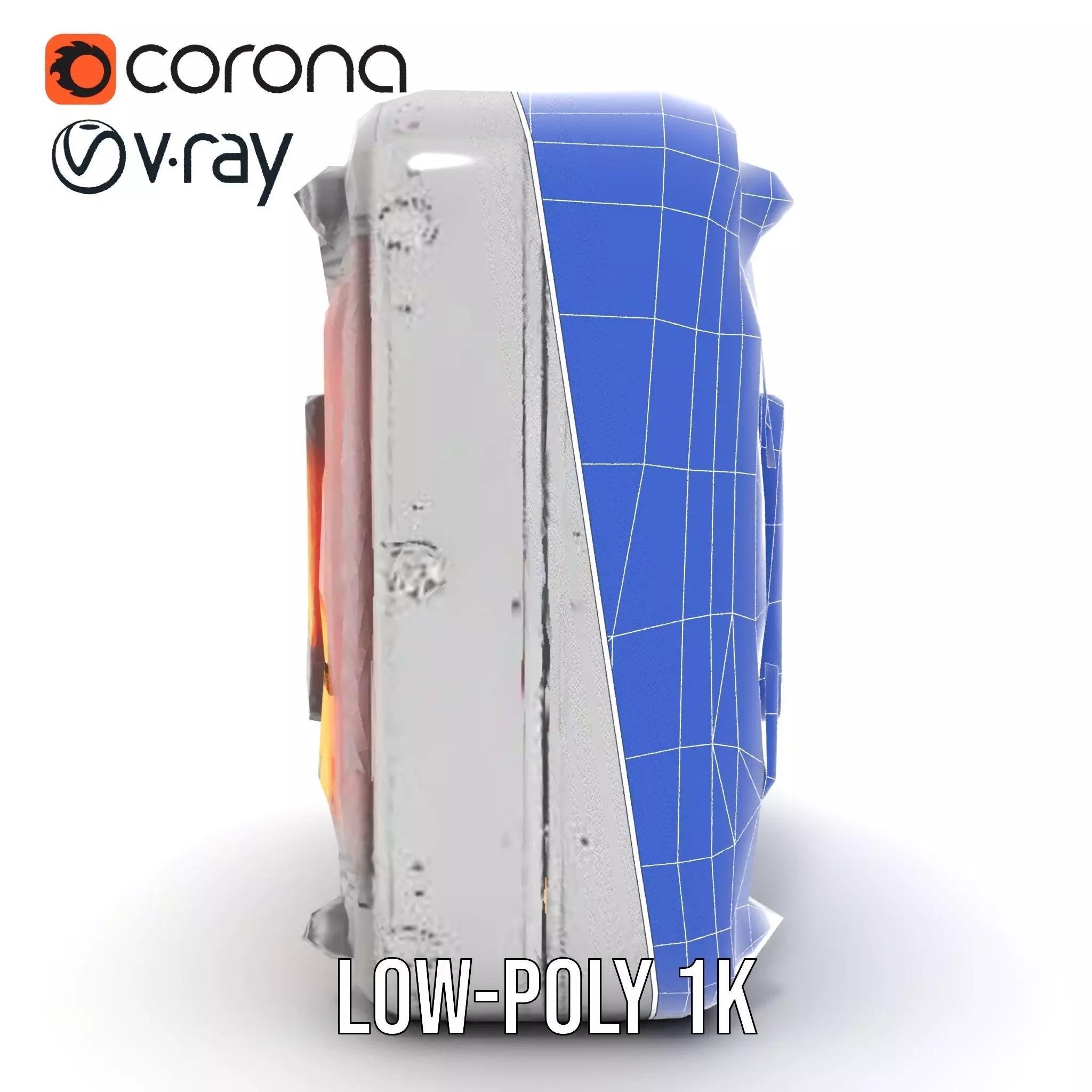 Futuristic SciFi Door model pack with LED strips Low-poly 3D model_26