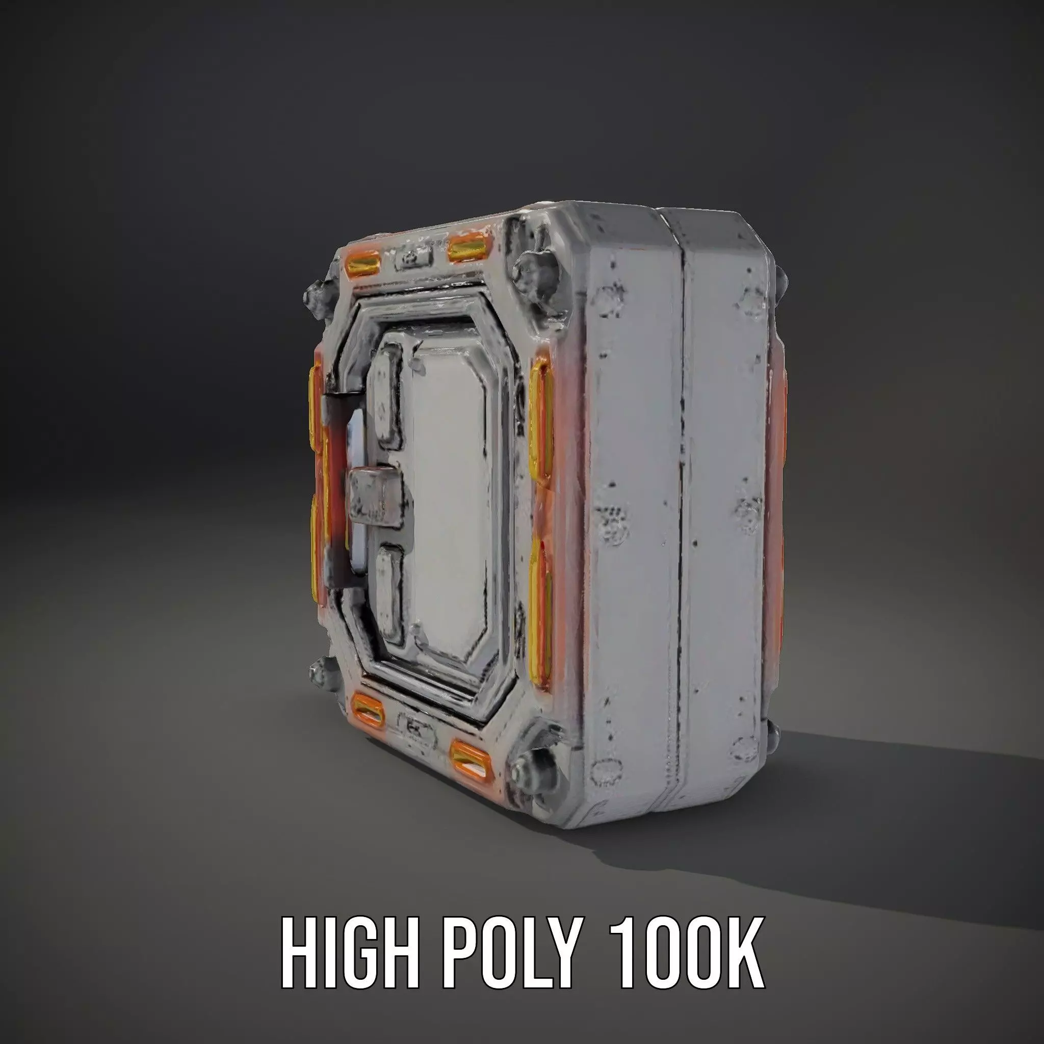 Futuristic SciFi Door model pack with LED strips Low-poly 3D model_11