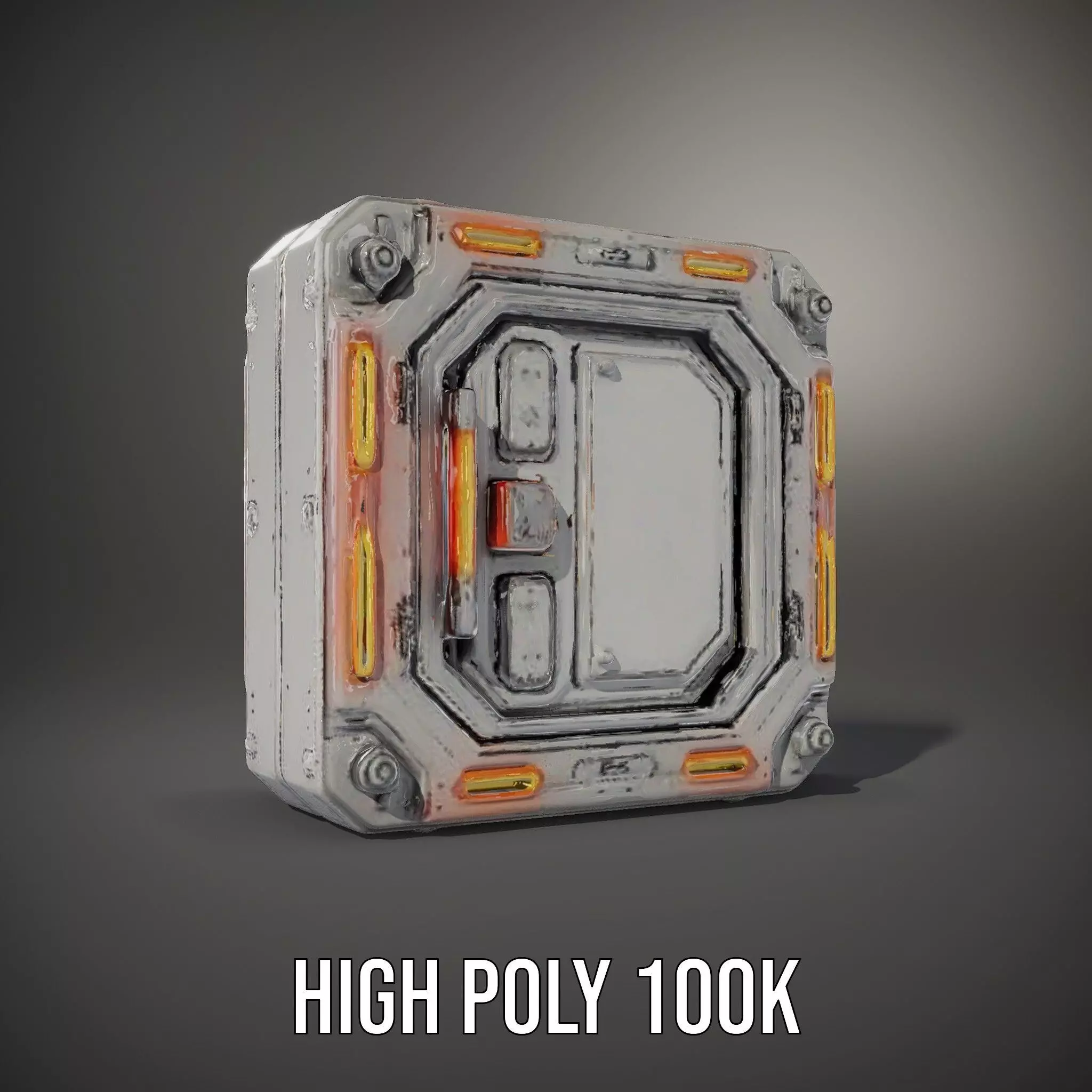 Futuristic SciFi Door model pack with LED strips Low-poly 3D model_9