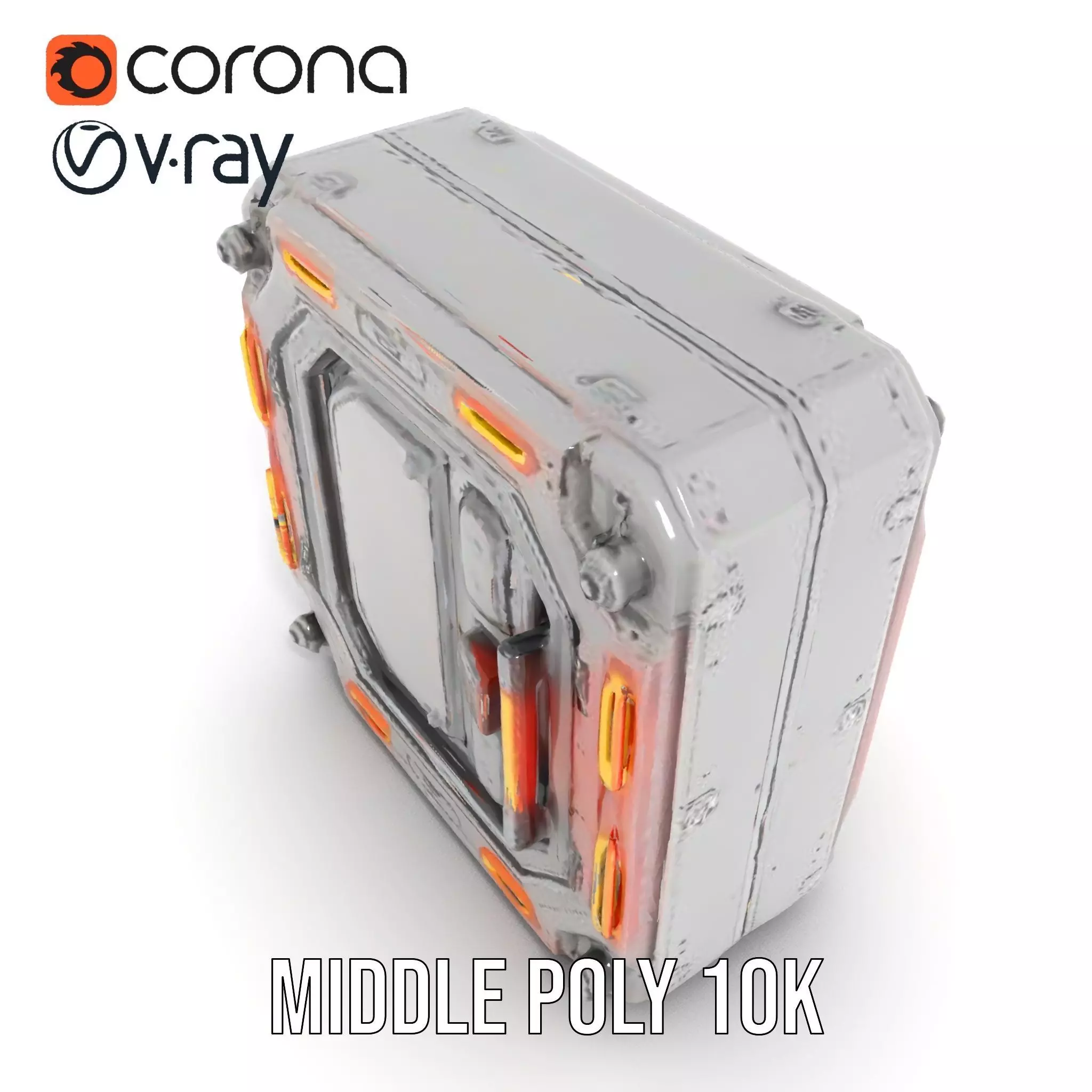 Futuristic SciFi Door model pack with LED strips Low-poly 3D model_12