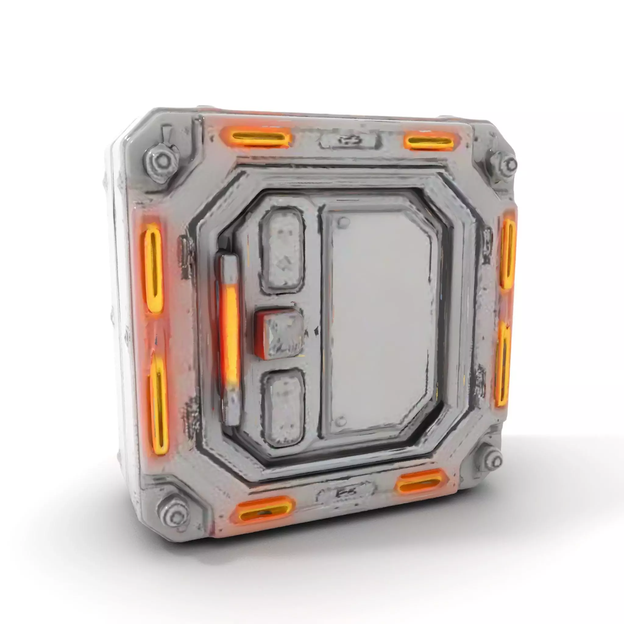 Futuristic SciFi Door model pack with LED strips Low-poly 3D model_0