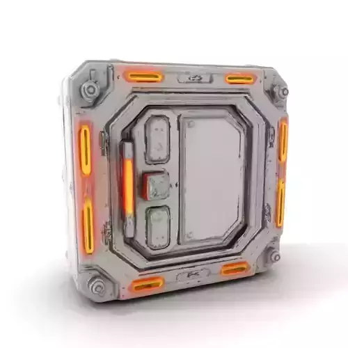 Futuristic SciFi Door model pack with LED strips