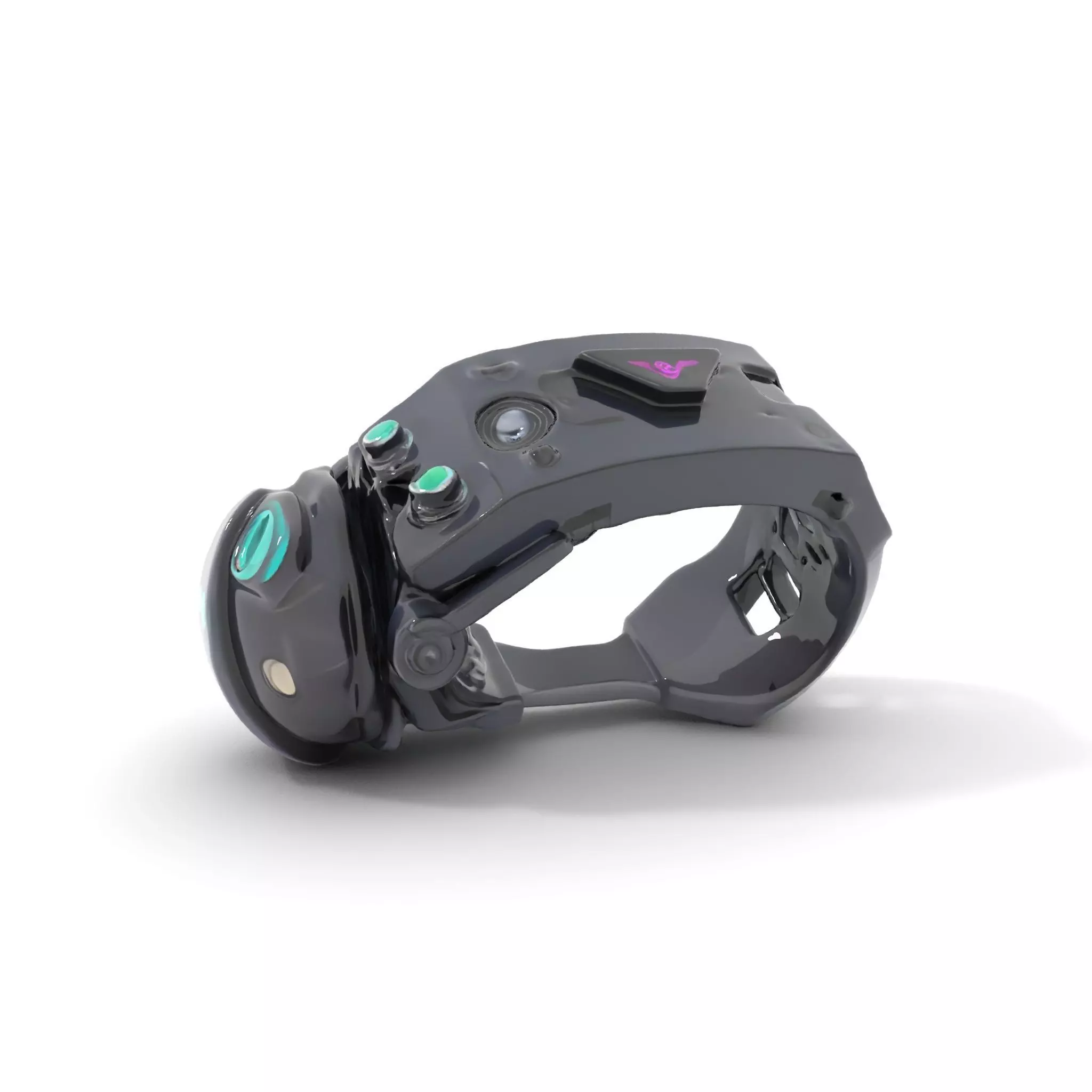 Futuristic Electronic Wristband Model Pack Low-poly 3D model_0