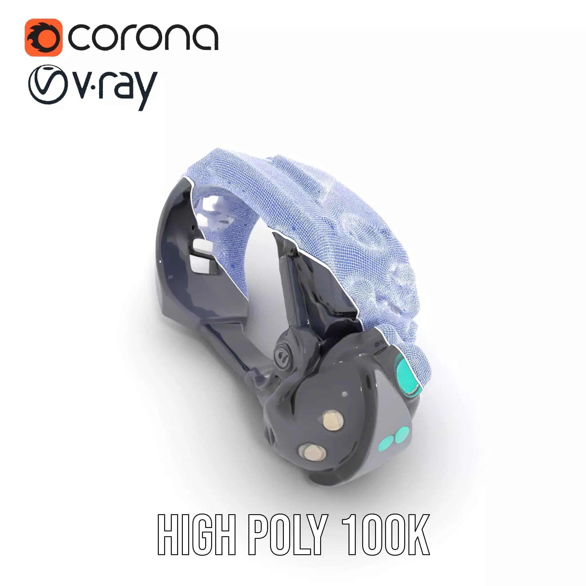 Futuristic Electronic Wristband Model Pack Low-poly 3D model_33