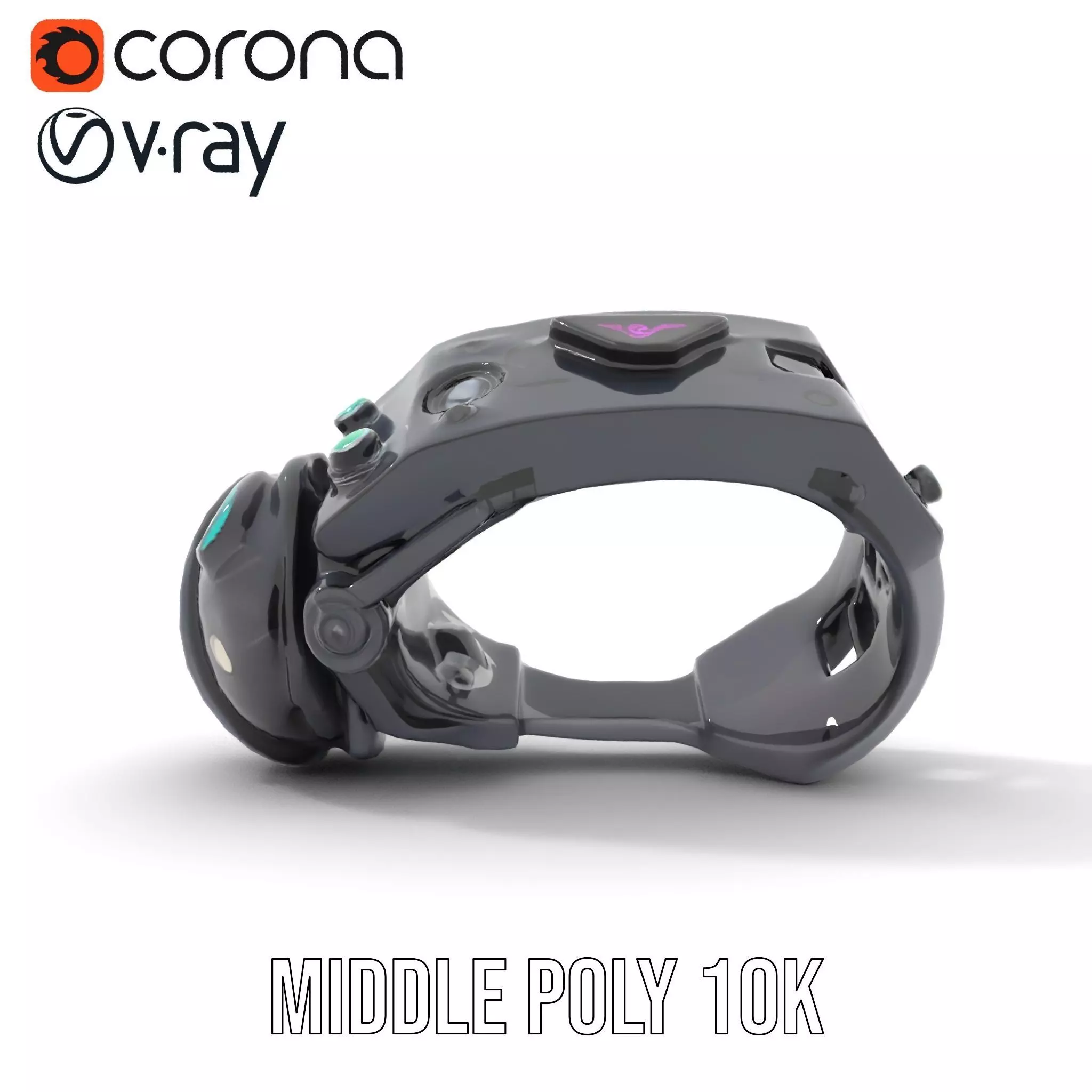 Futuristic Electronic Wristband Model Pack Low-poly 3D model_6