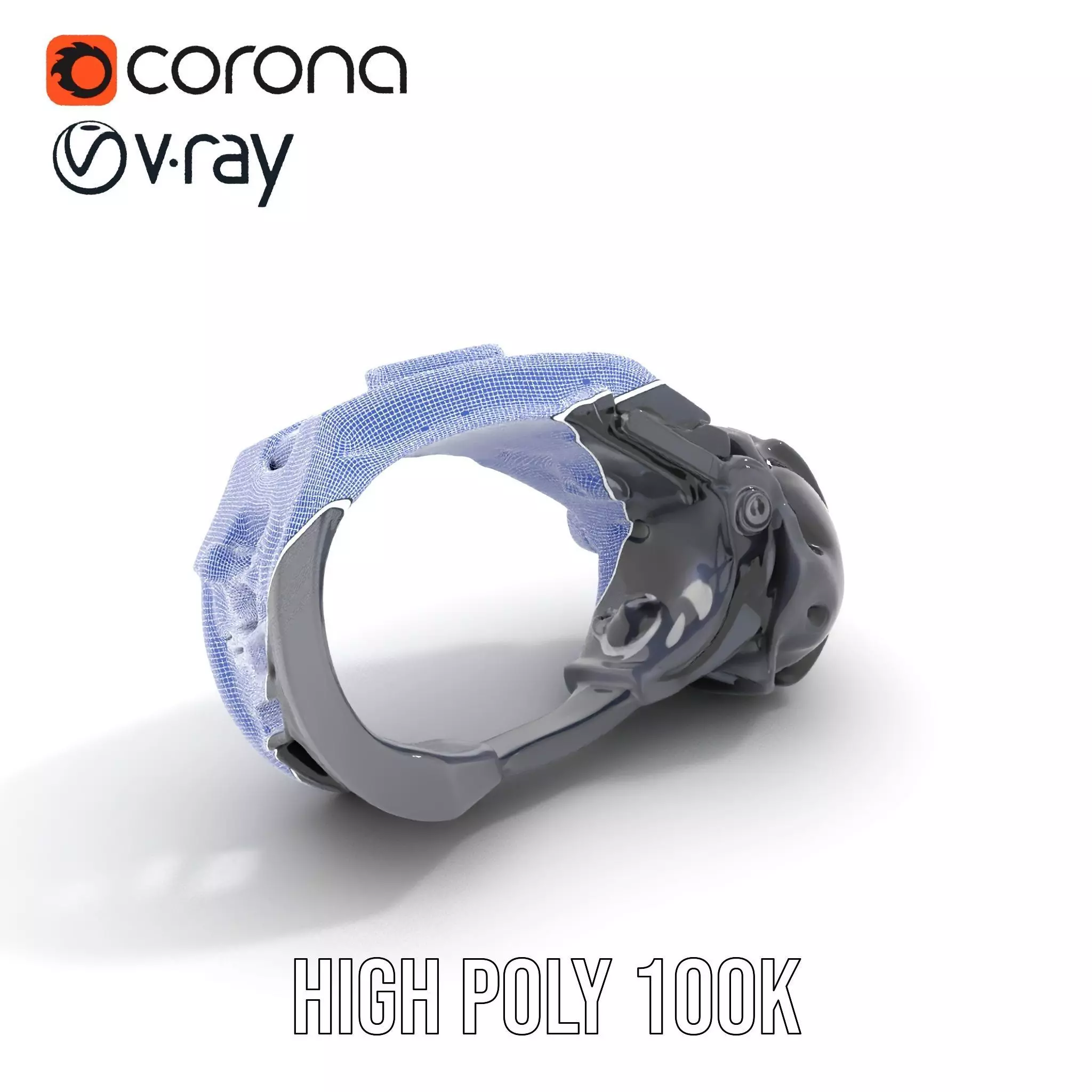 Futuristic Electronic Wristband Model Pack Low-poly 3D model_30
