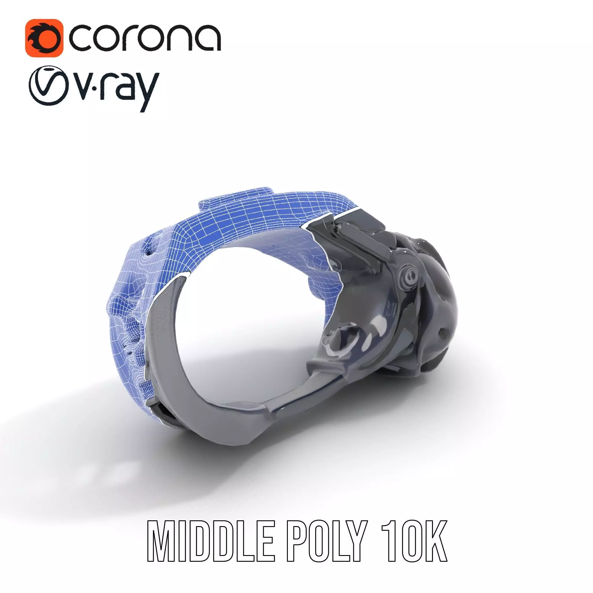 Futuristic Electronic Wristband Model Pack Low-poly 3D model_22