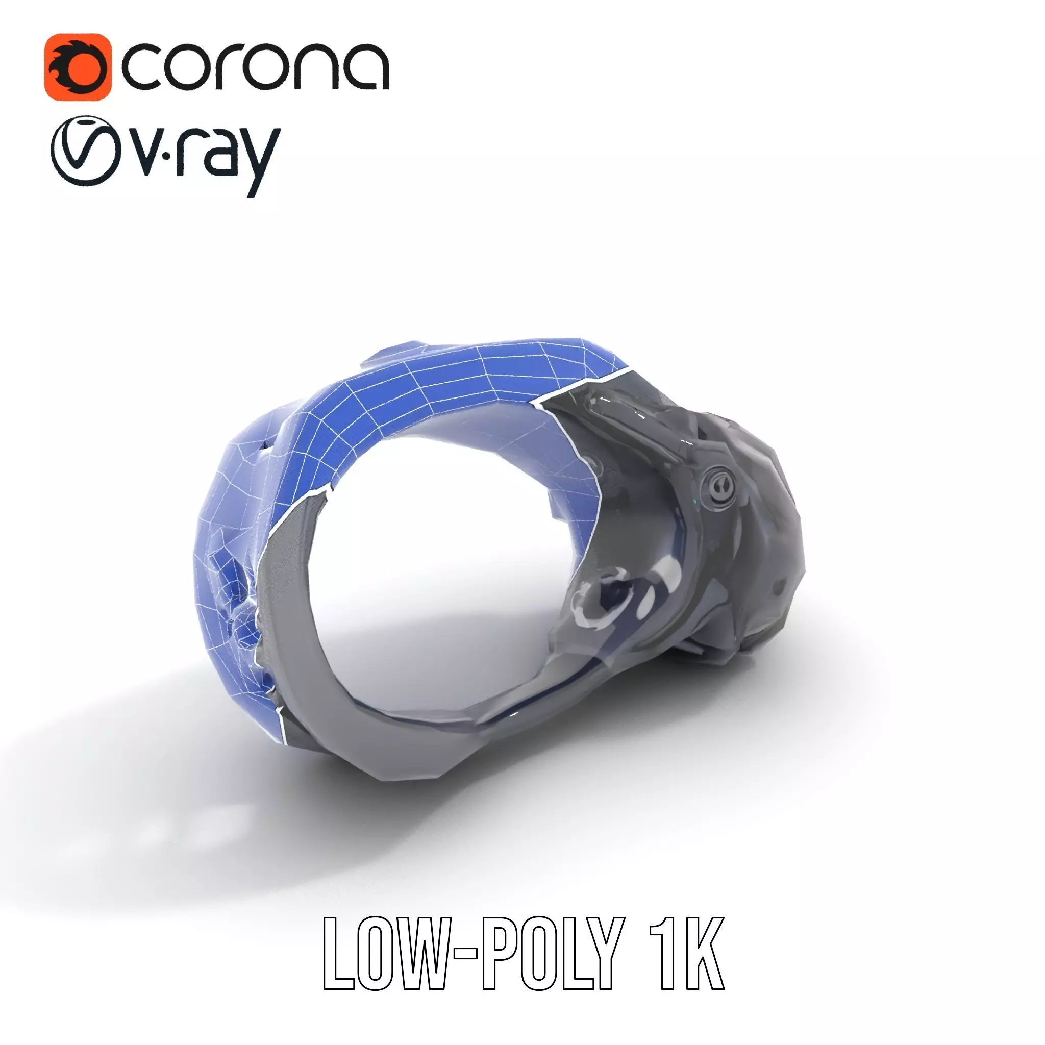 Futuristic Electronic Wristband Model Pack Low-poly 3D model_23