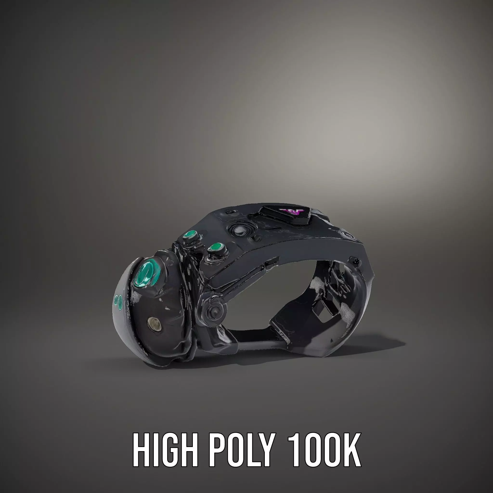 Futuristic Electronic Wristband Model Pack Low-poly 3D model_11