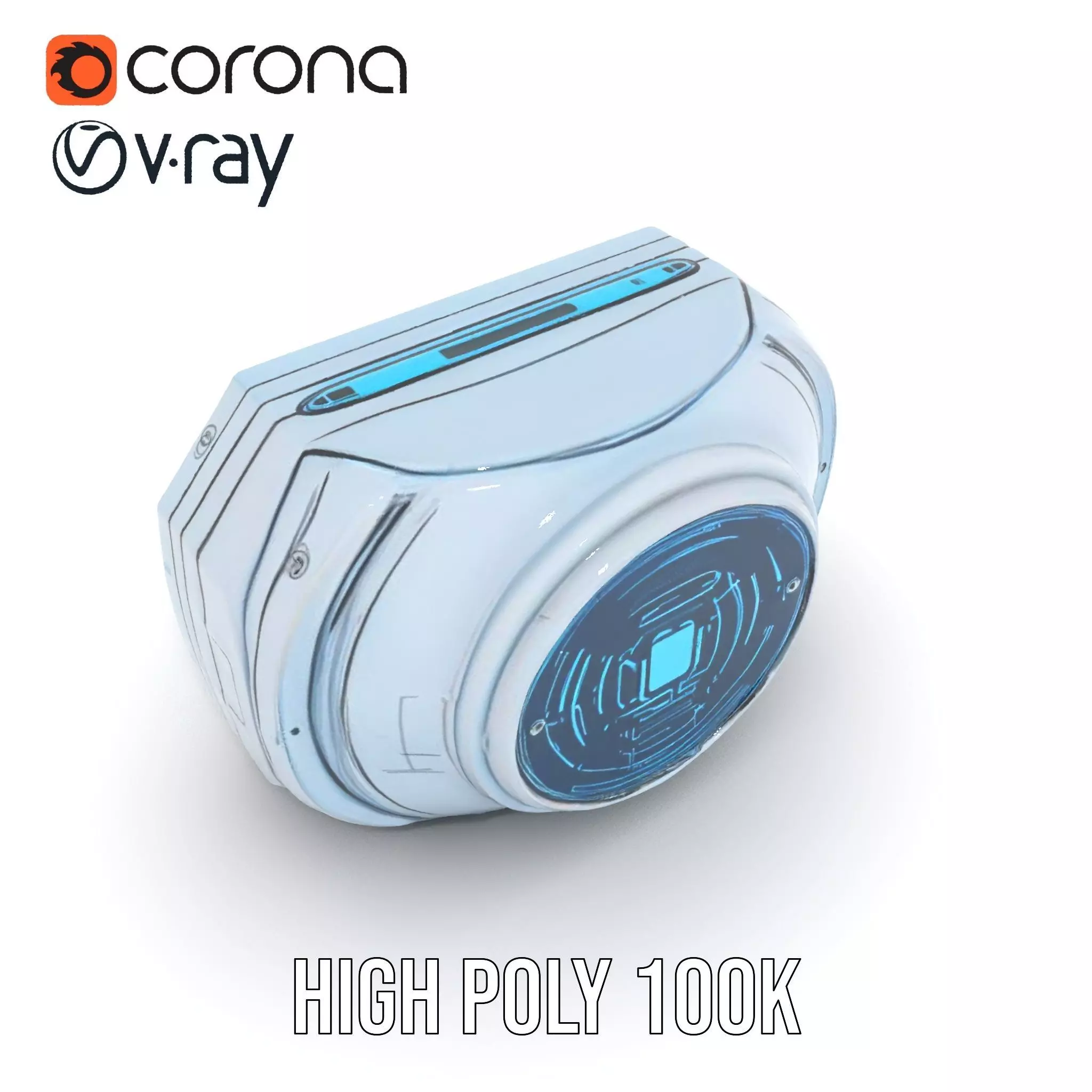 Futuristic WallMounted Control Panel Model Pack Low-poly 3D model_26