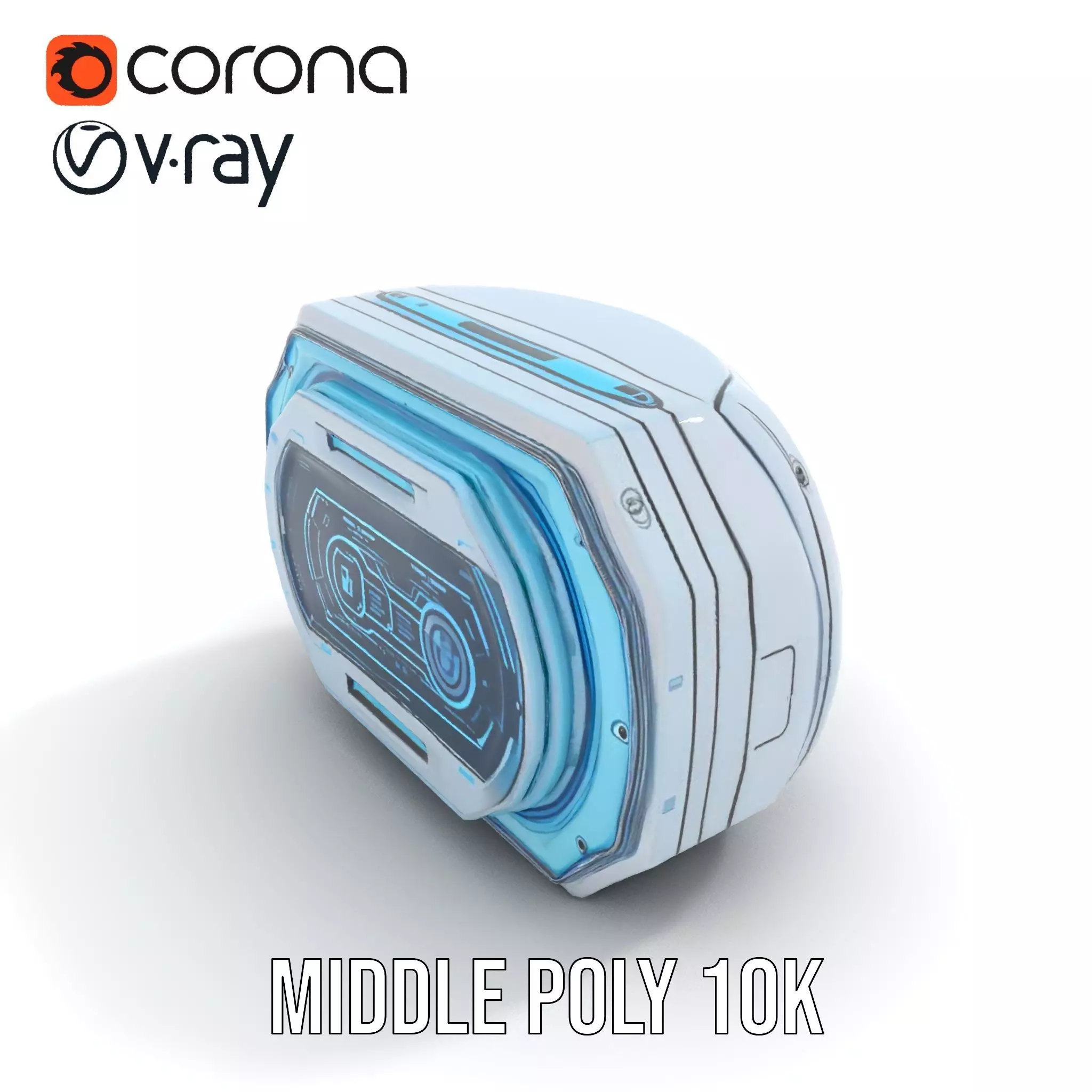 Futuristic WallMounted Control Panel Model Pack Low-poly 3D model_7