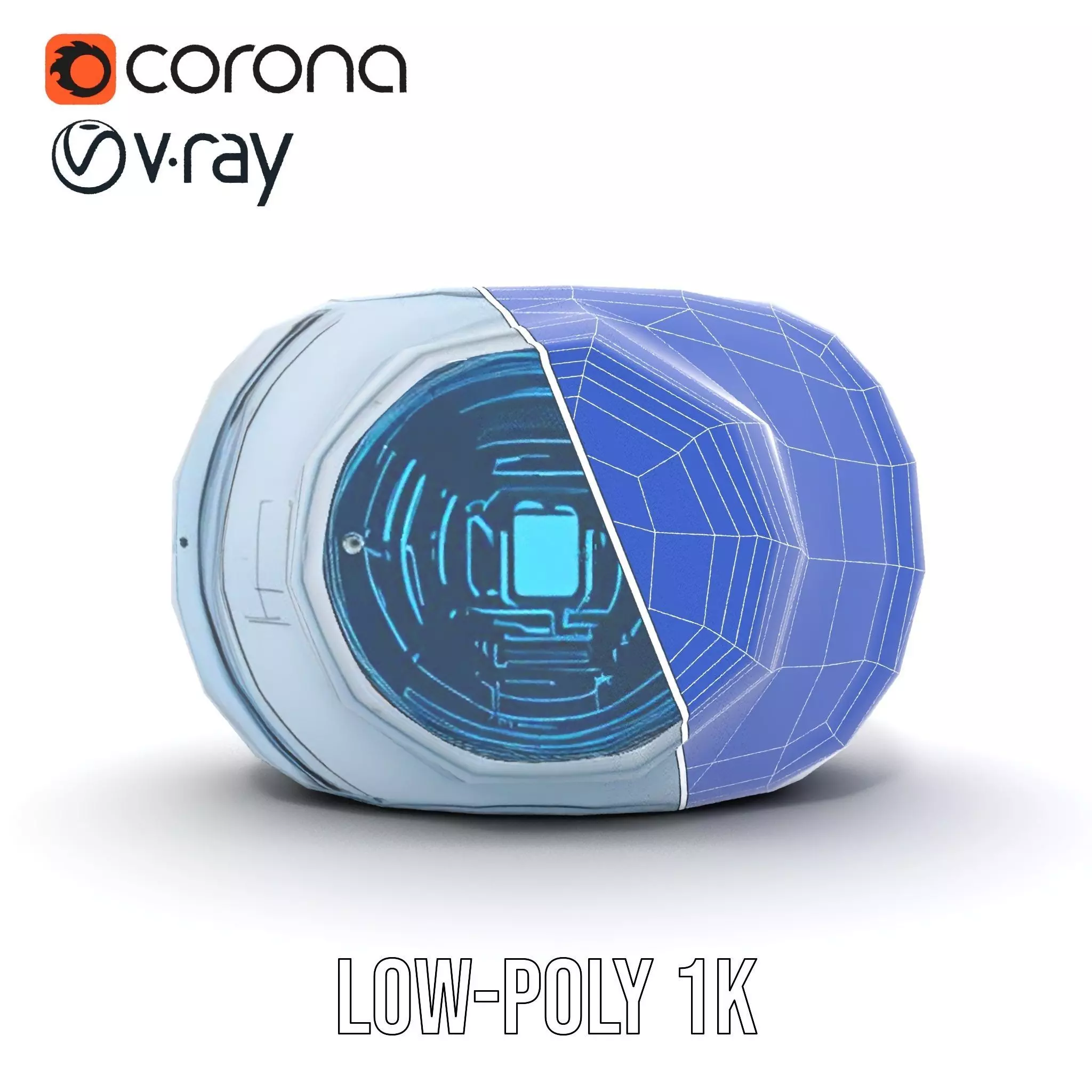 Futuristic WallMounted Control Panel Model Pack Low-poly 3D model_20