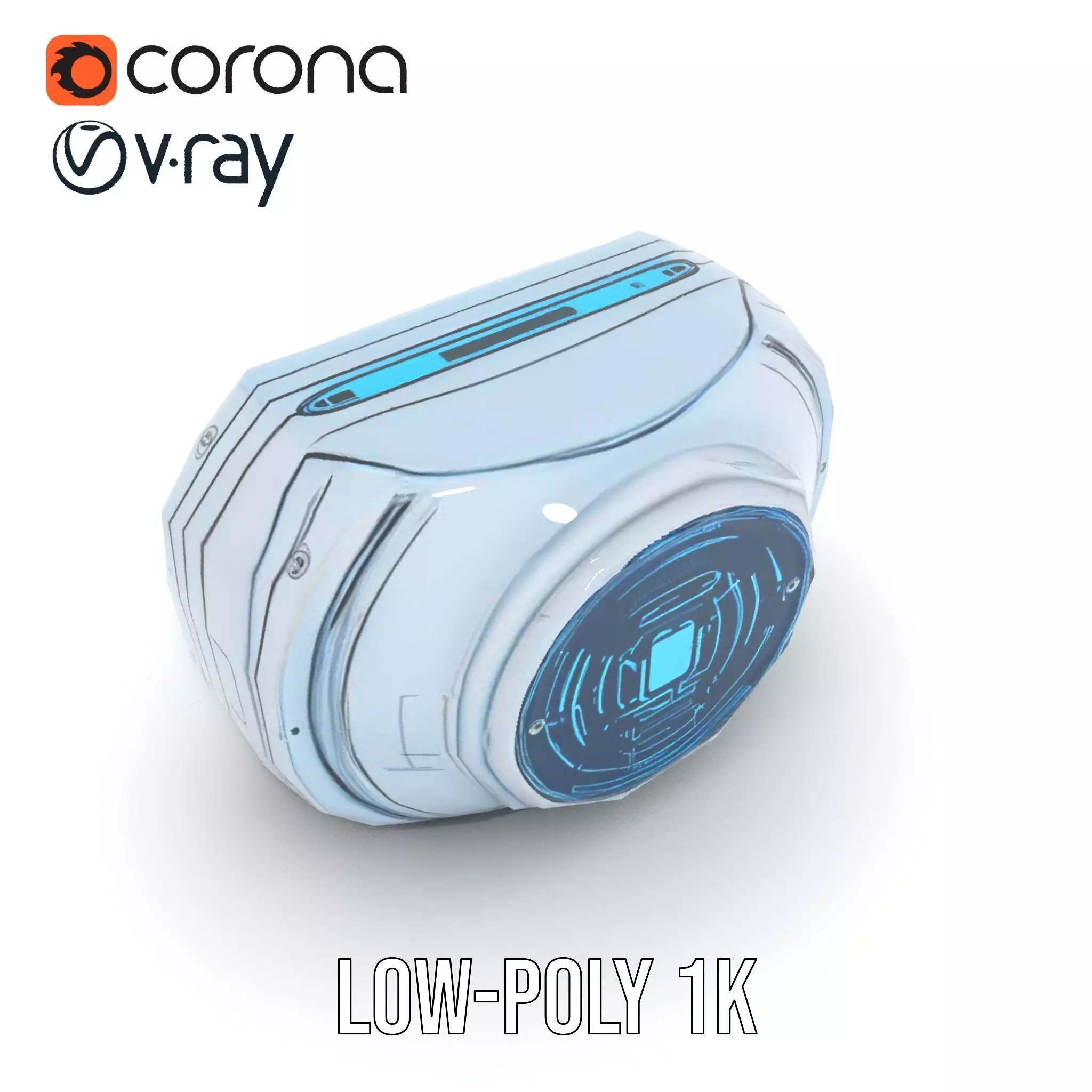 Futuristic WallMounted Control Panel Model Pack Low-poly 3D model_15