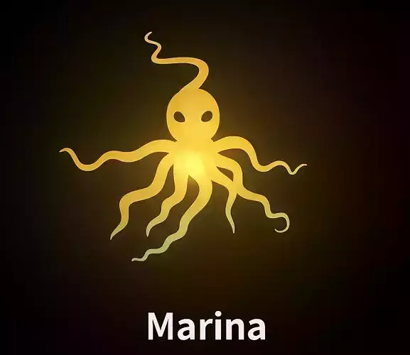   Marina Stylized Glowing Sea Creature 3D Model