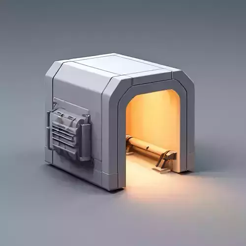 SciFi Airlock Corridor 3D Model Low-poly 3D model