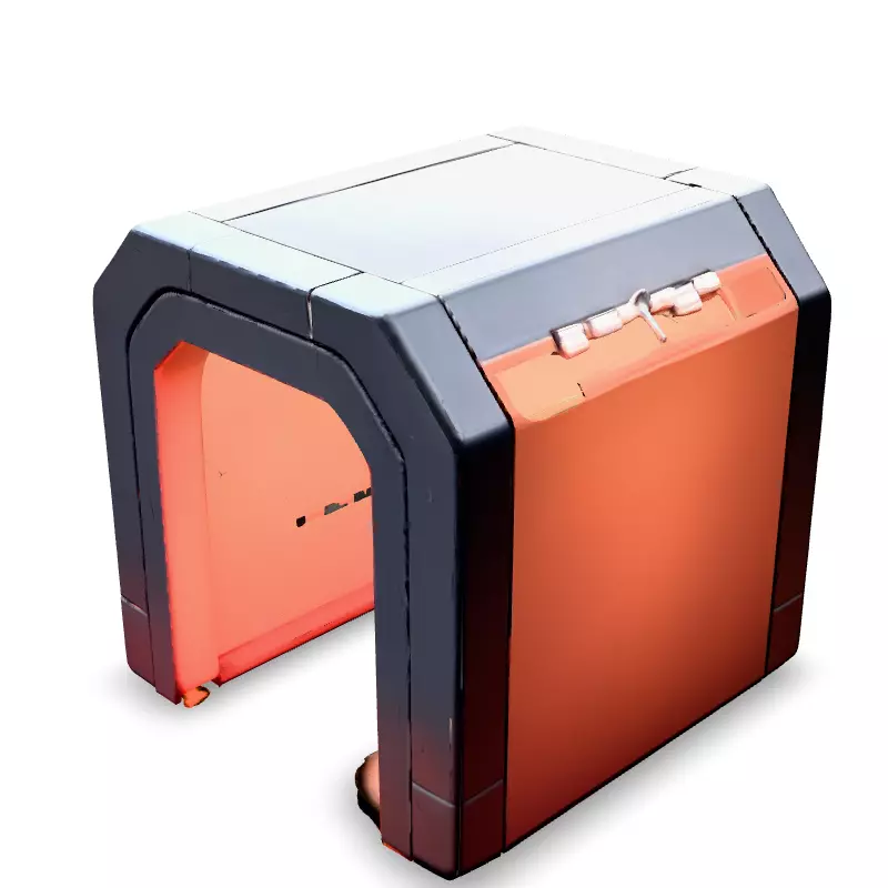 SciFi Airlock Corridor 3D Model Low-poly 3D model_2