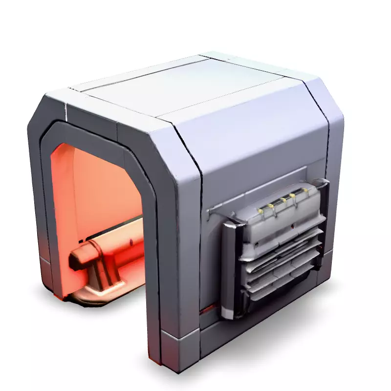 SciFi Airlock Corridor 3D Model Low-poly 3D model_4