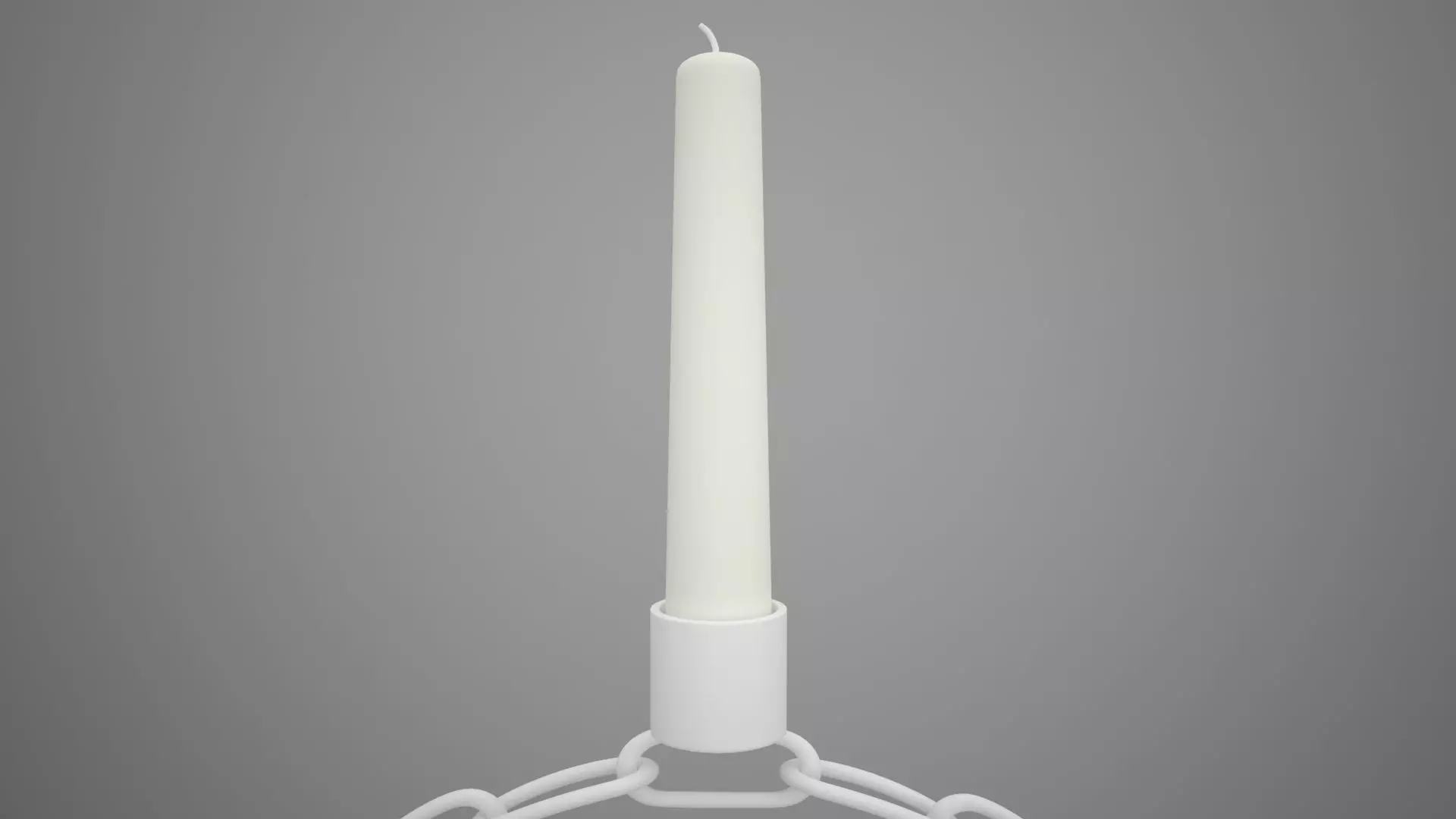 Alphabet Chain Q Candleholder White Color 3D model_3