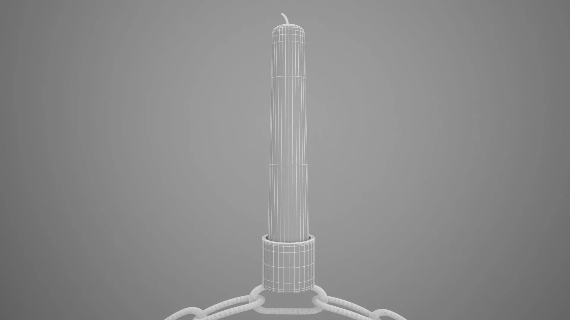 Alphabet Chain Q Candleholder White Color 3D model_6