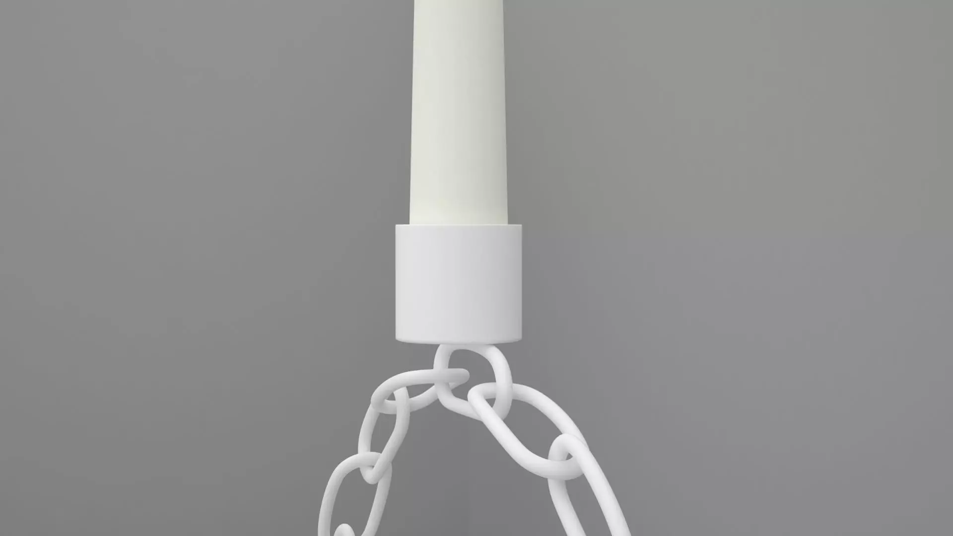 Alphabet Chain Q Candleholder White Color 3D model_1