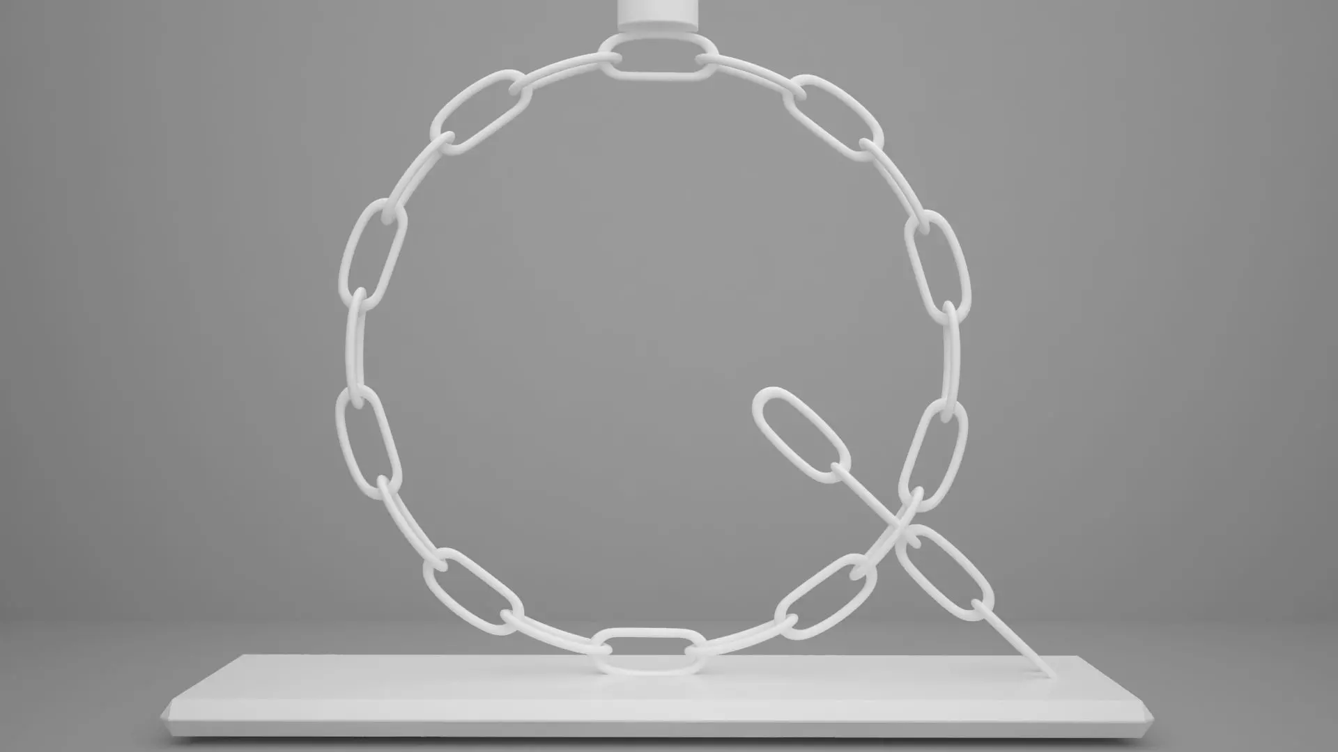 Alphabet Chain Q Candleholder White Color 3D model_4