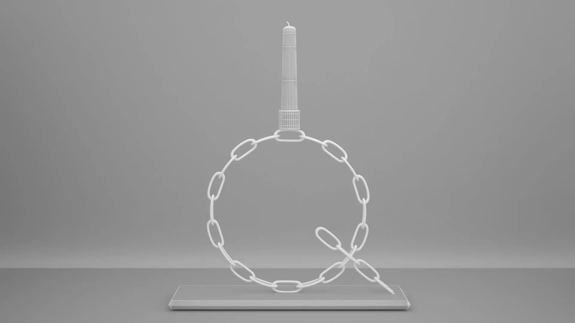 Alphabet Chain Q Candleholder White Color 3D model_5