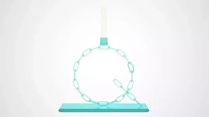 Alphabet Chain Q Candleholder Tinted Glass Color