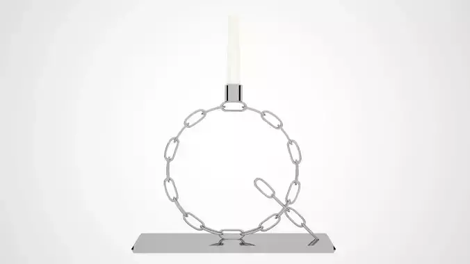 Alphabet Chain Q Candleholder Sliver Color