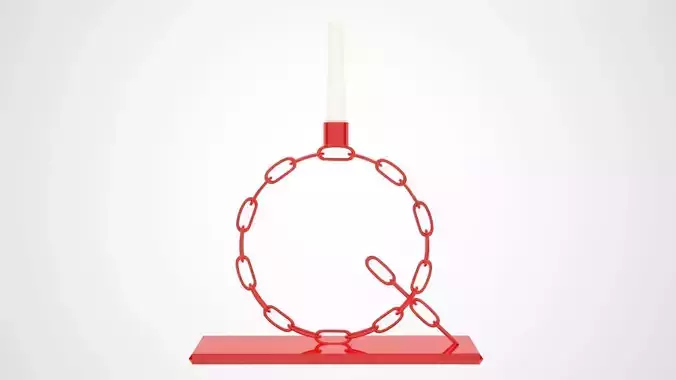 Alphabet Chain Q Candleholder Red Glass Color