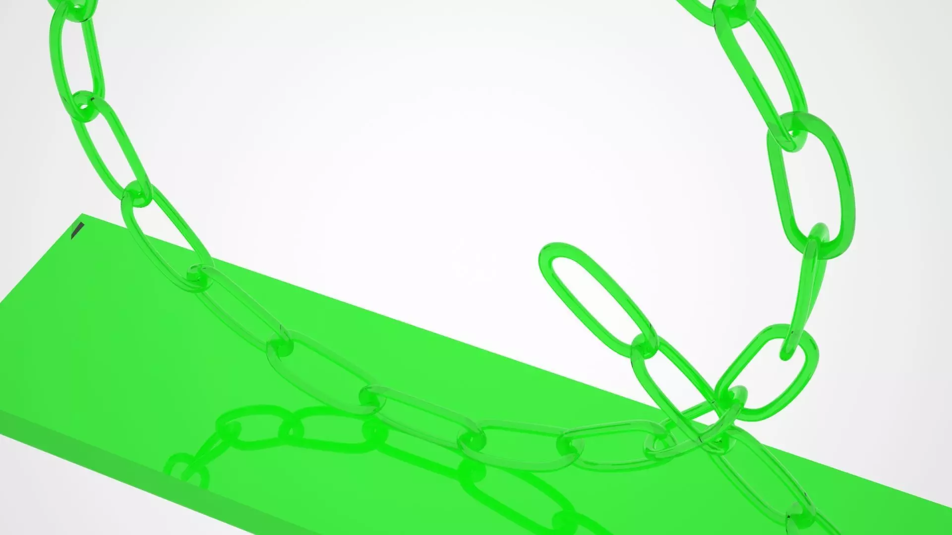 Alphabet Chain Q Candleholder Green Glass Color 3D model_2