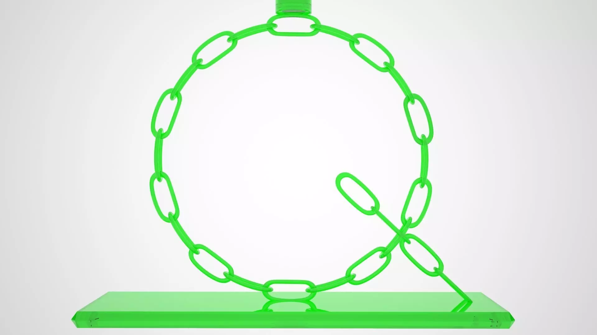 Alphabet Chain Q Candleholder Green Glass Color 3D model_4