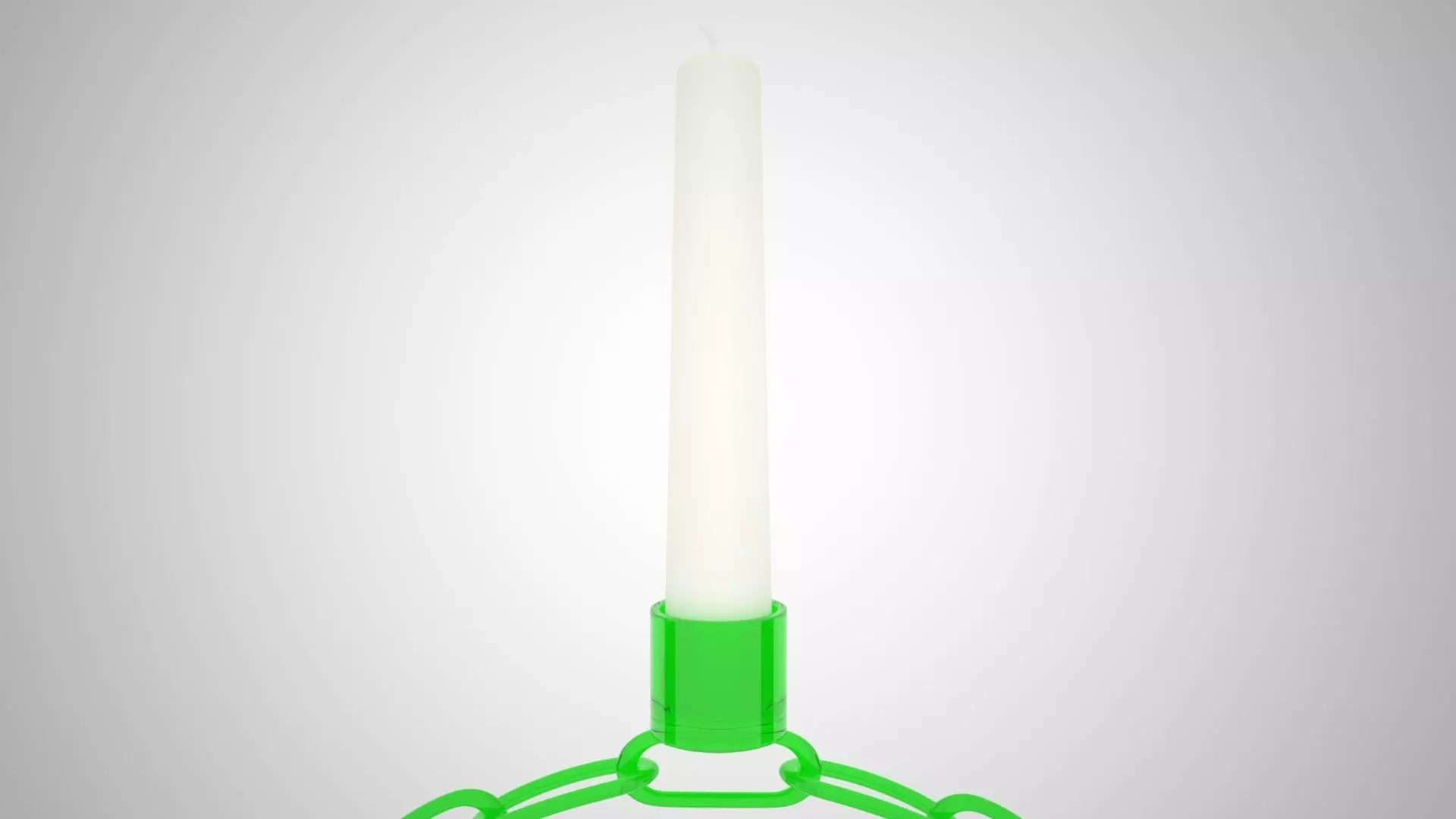 Alphabet Chain Q Candleholder Green Glass Color 3D model_3