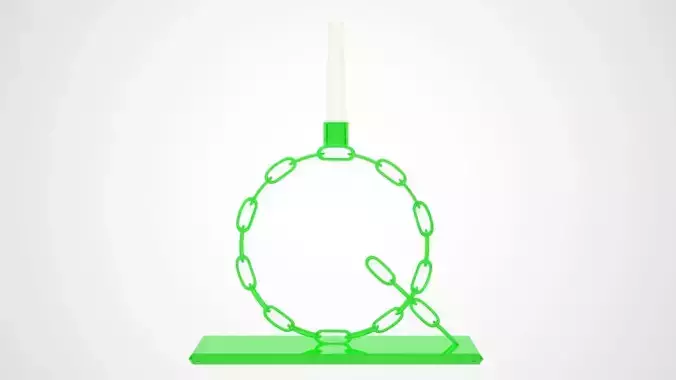 Alphabet Chain Q Candleholder Green Glass Color