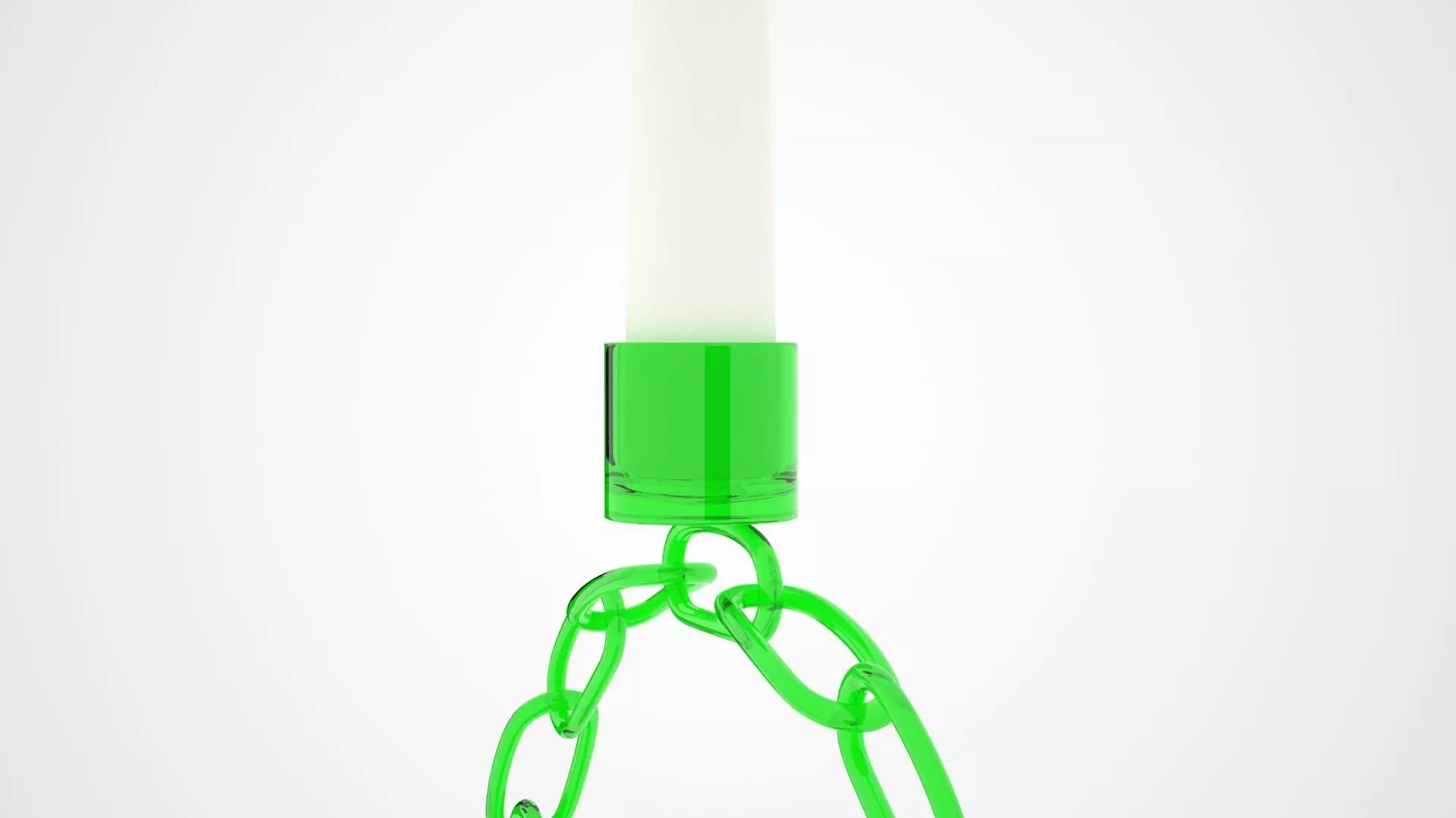 Alphabet Chain Q Candleholder Green Glass Color 3D model_1